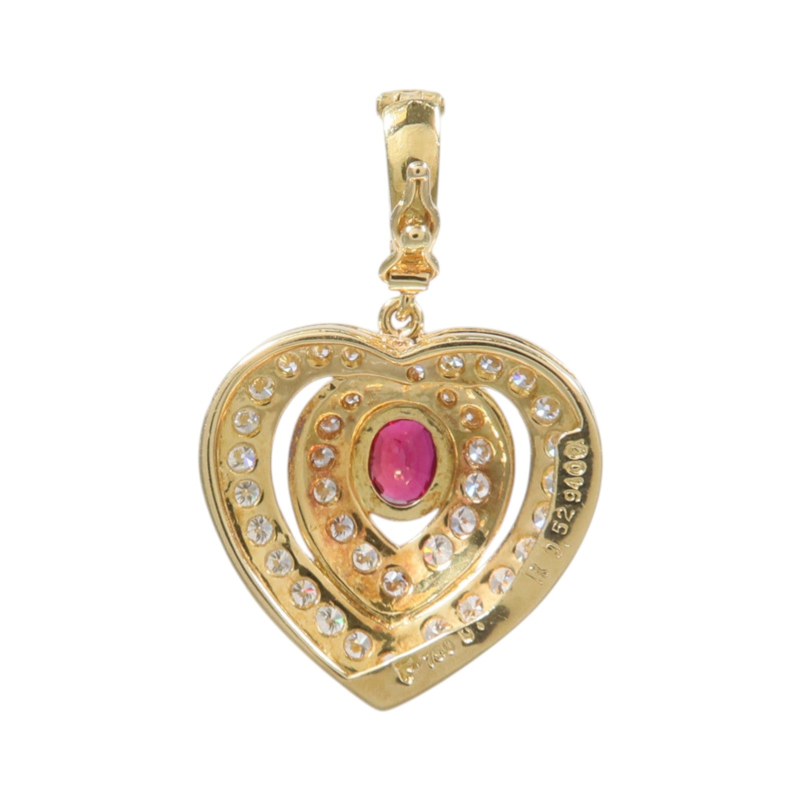 JEWELRY 18K黃金Ruby Diamond Pendant紅寶石/鑽石吊墜