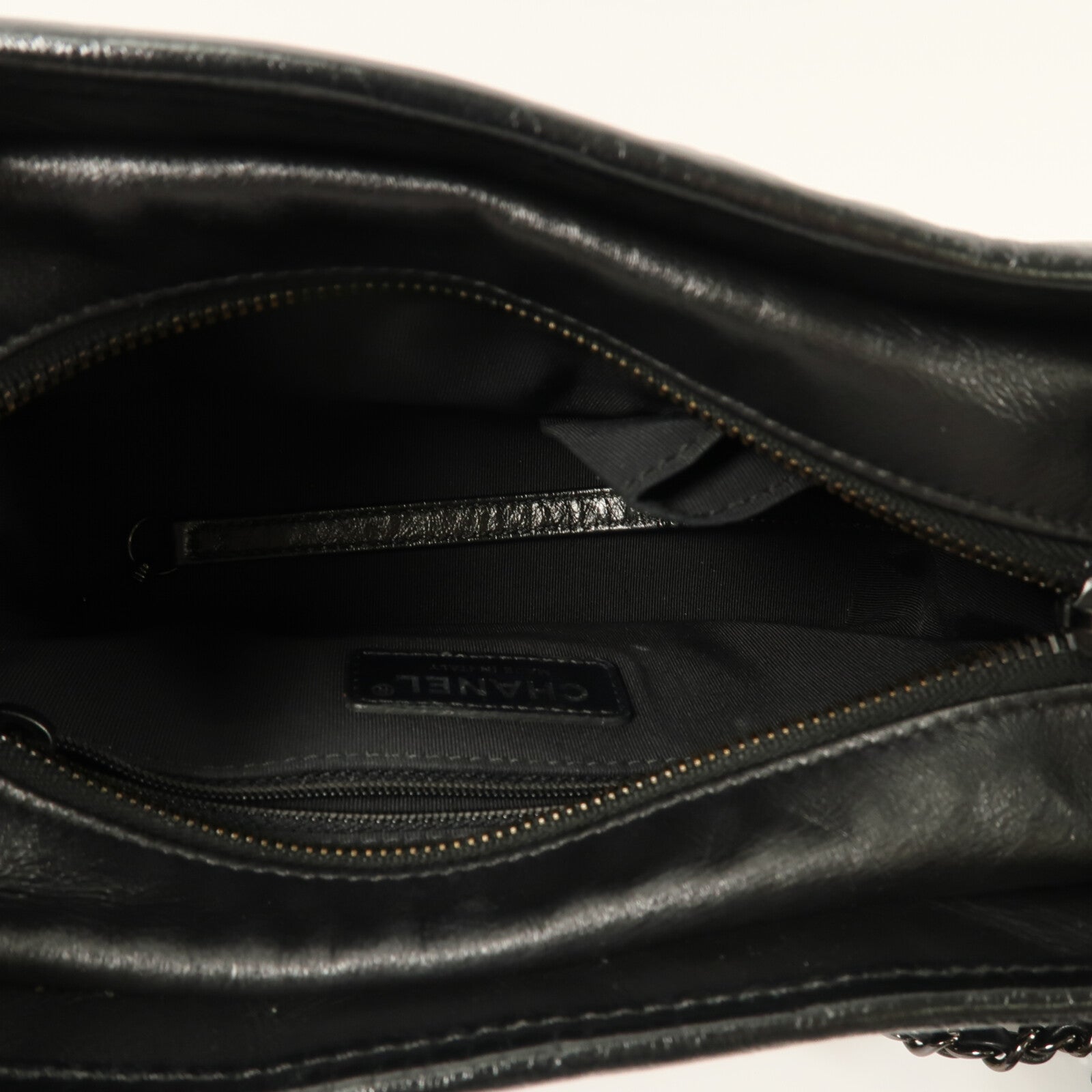 CHANEL 牛皮皮革Gabrielle Small So Black鏈帶手挽肩背兩用袋