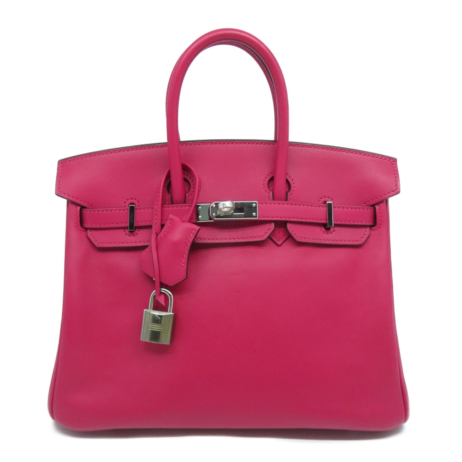 HERMES 【激減優惠】Swift皮革Birkin 25銀扣手挽袋Framboise覆盆子粉色