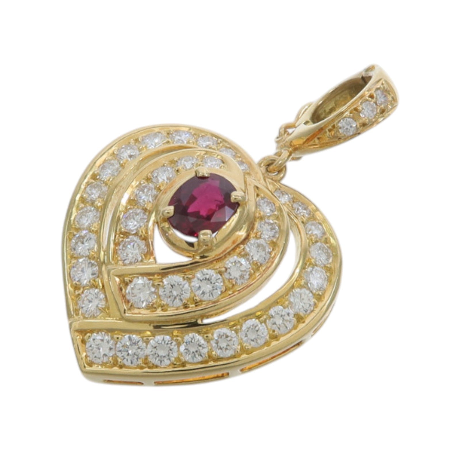 JEWELRY 18K黃金Ruby Diamond Pendant紅寶石/鑽石吊墜