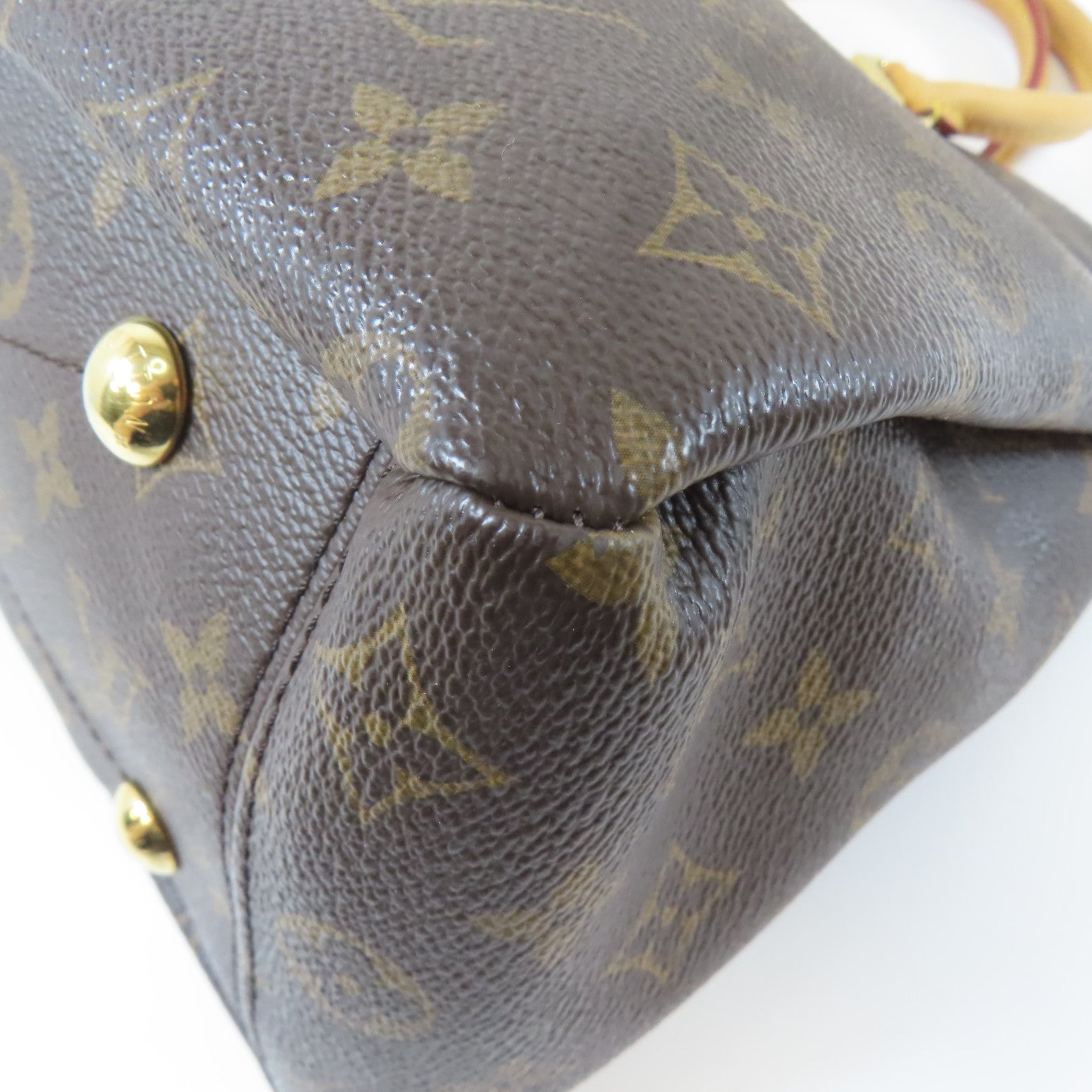 LOUIS VUITTON Monogram Pallas MM金扣手挽肩背兩用袋啡色/紫色