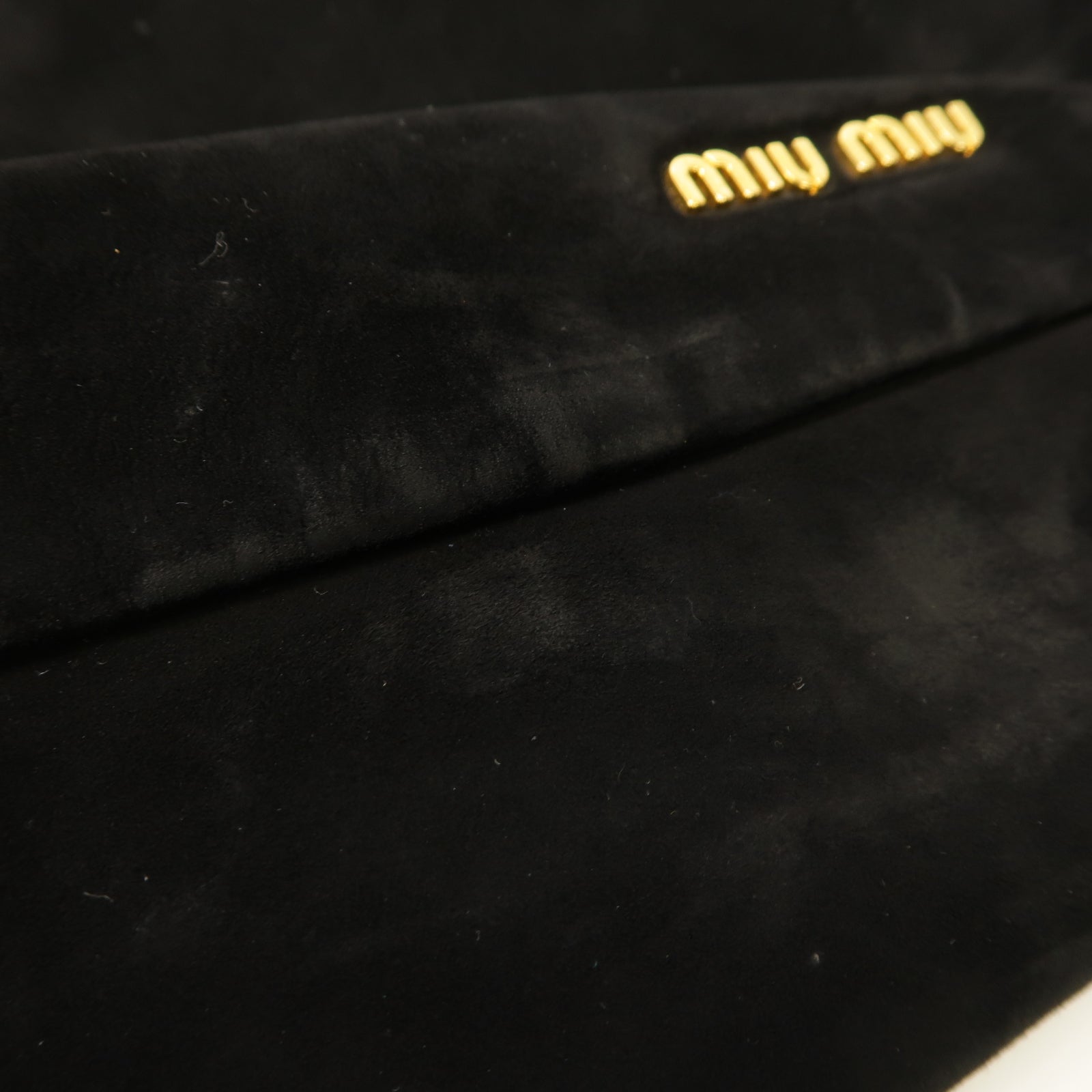 Miu Miu 麂皮皮革Shoulder Bag金扣肩背袋黑色