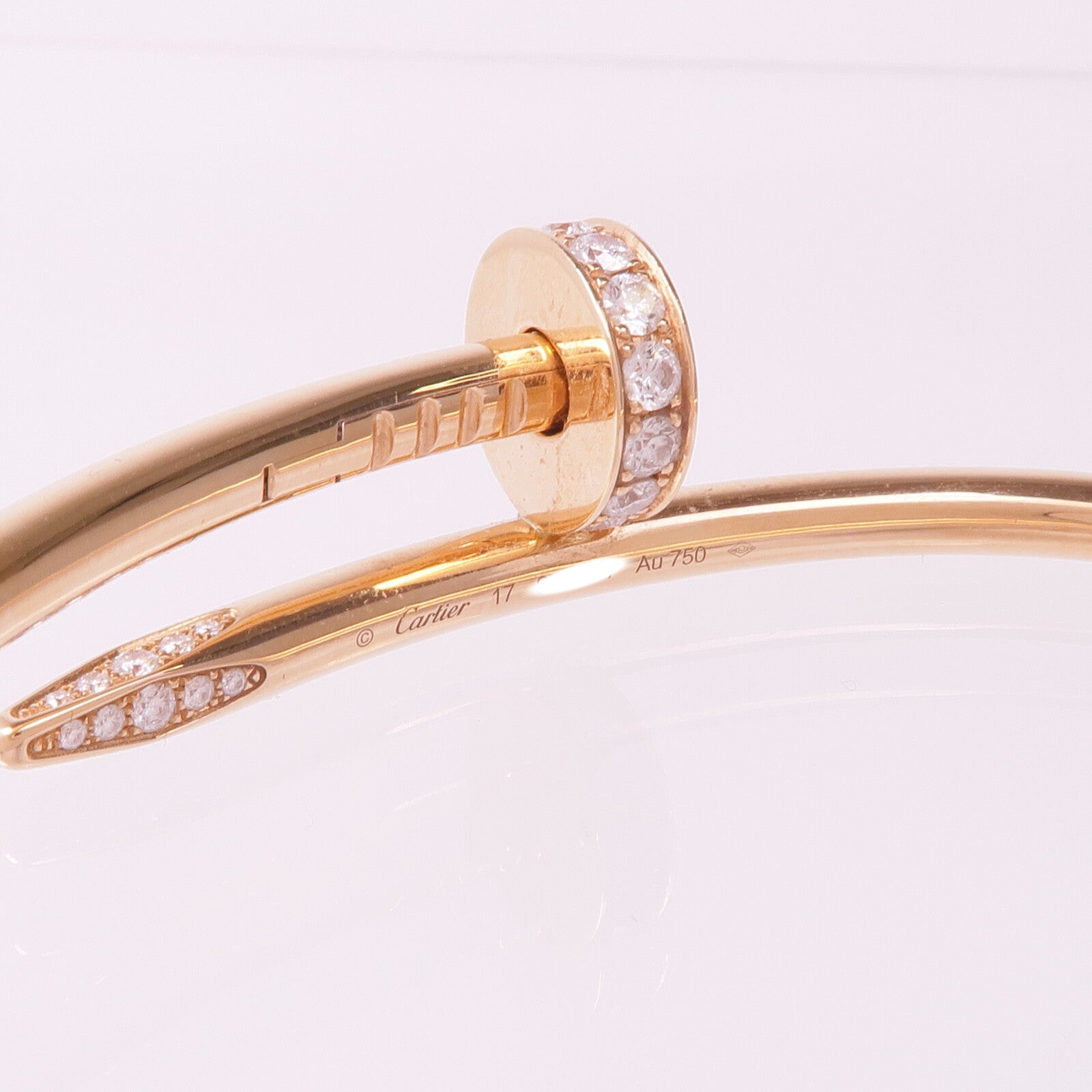 CARTIER 18K玫瑰金Juste un Clou Bracelet鑽石手鐲Cartier#17