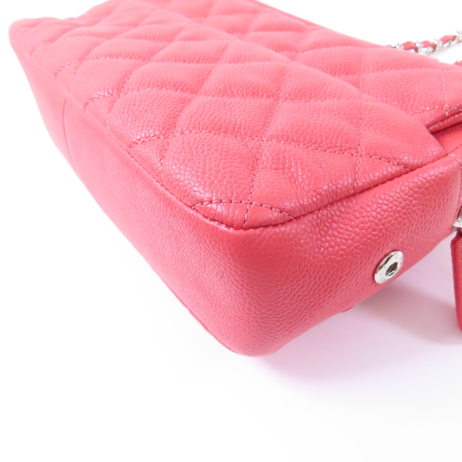 CHANEL CC SHW Chain Shoulder Bag Calfskin Leather Pink