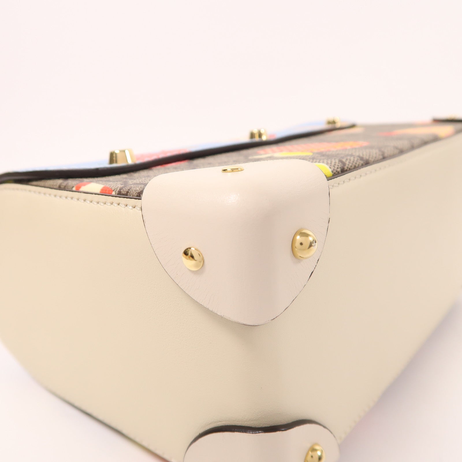 GUCCI 塗層帆布/皮革Padlock金扣手挽肩背兩用袋