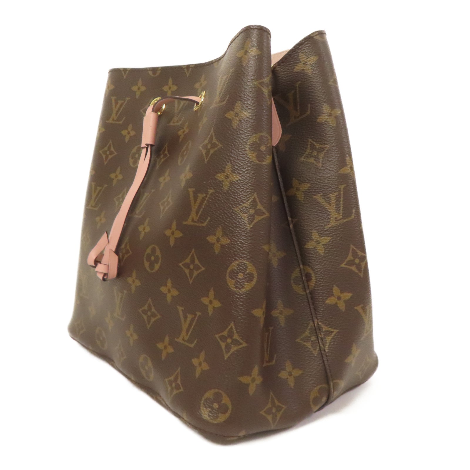 LOUIS VUITTON Monogram Neo Noe金扣手挽肩背兩用袋棕色/粉紅色