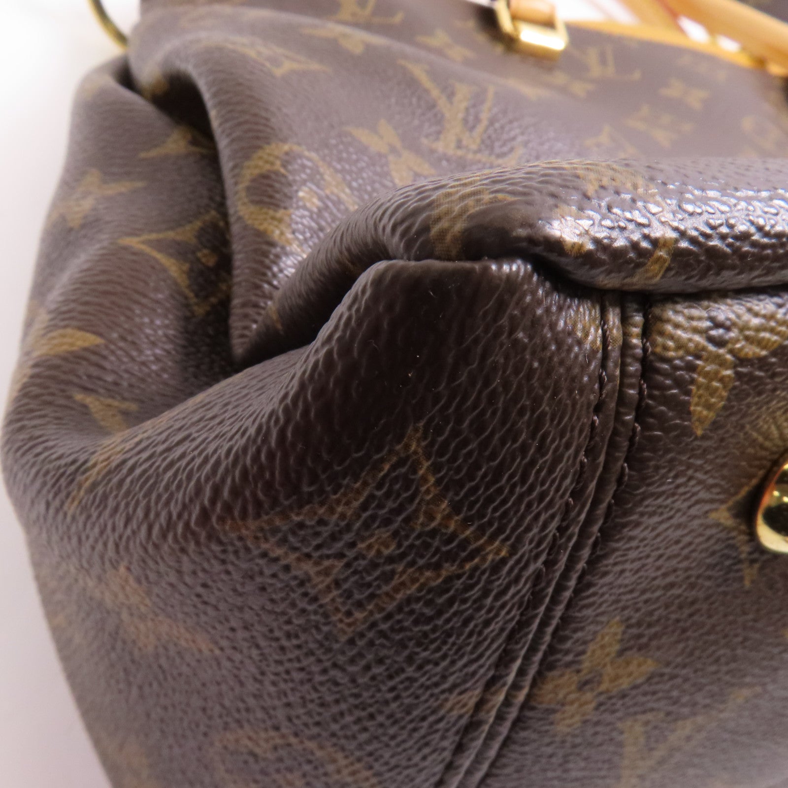 LOUIS VUITTON LV GHW Pallas MM 2 Way Shoulder Bag M40929 Monogram Brown/Yellow