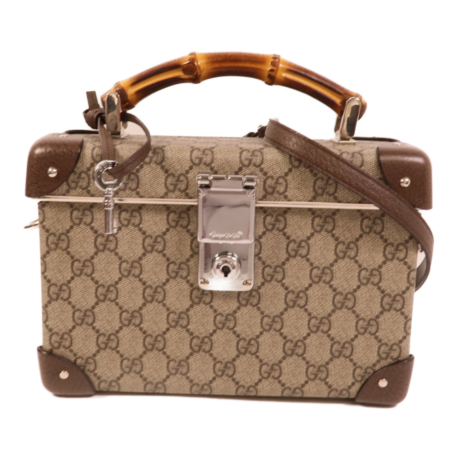 GUCCI 塗層帆布Globe Trotter GG Beauty Case手挽肩背兩用袋