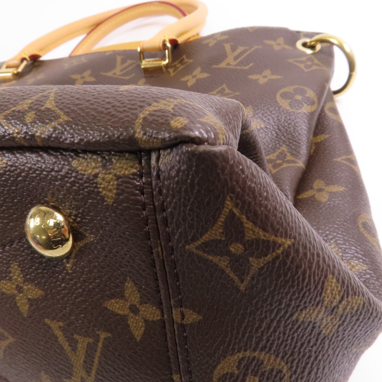 LOUIS VUITTON LV GHW Pallas MM 2 Way Shoulder Bag M40929 Monogram Brown/Yellow