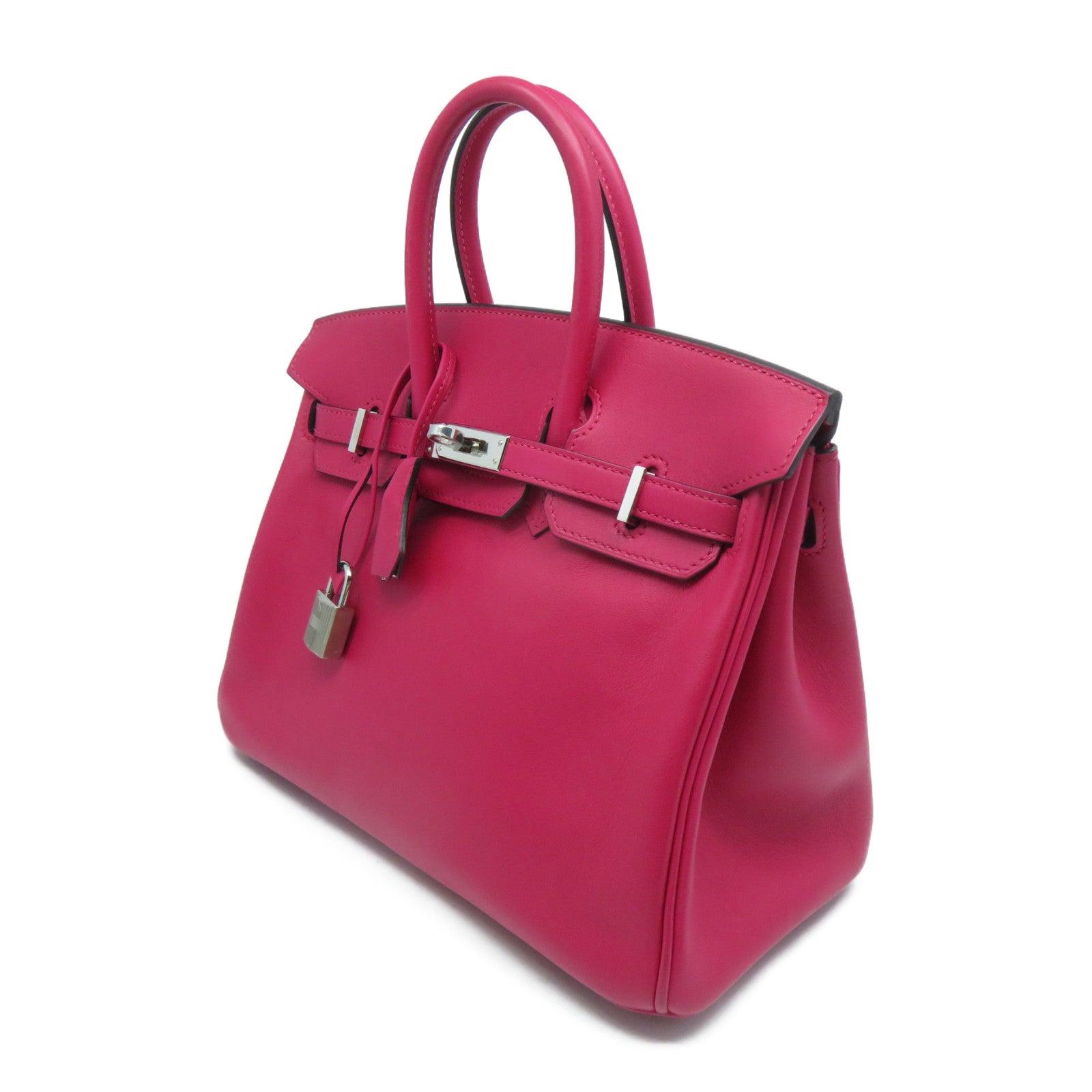 HERMES 【激減優惠】Swift皮革Birkin 25銀扣手挽袋Framboise覆盆子粉色