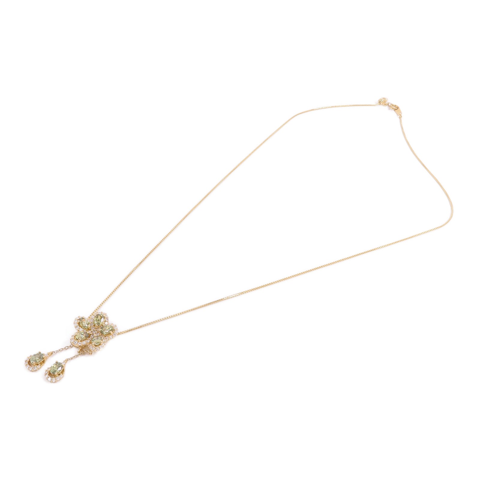 JEWELRY 18K黃金Demantoid Garnet Diamond Necklace翠榴石/鑽石項鍊