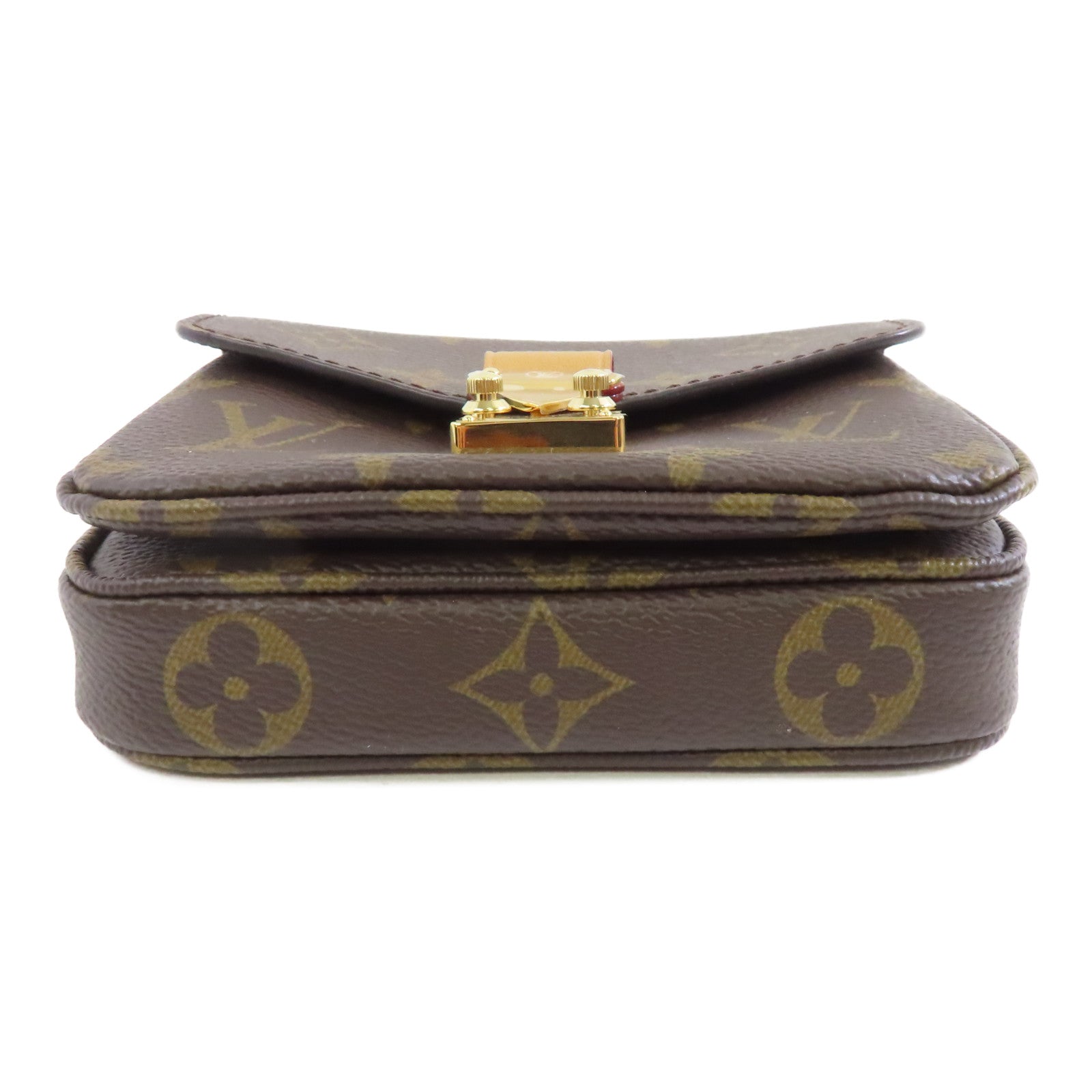 LOUIS VUITTON Monogram Micro Metis金扣手挽肩背兩用袋棕色