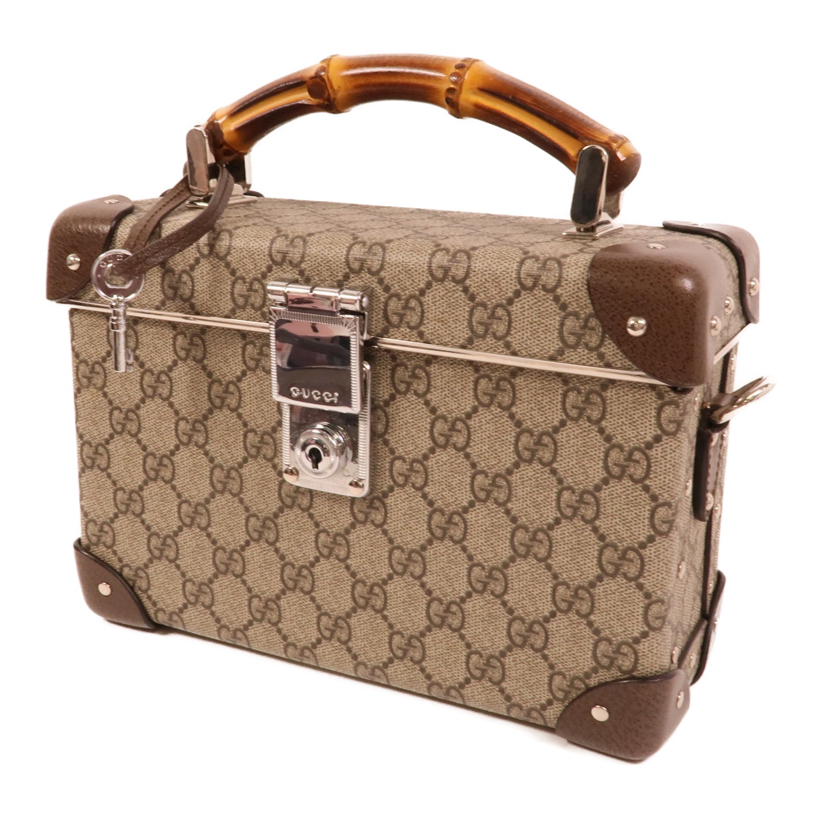 GUCCI 塗層帆布Globe Trotter GG Beauty Case手挽肩背兩用袋