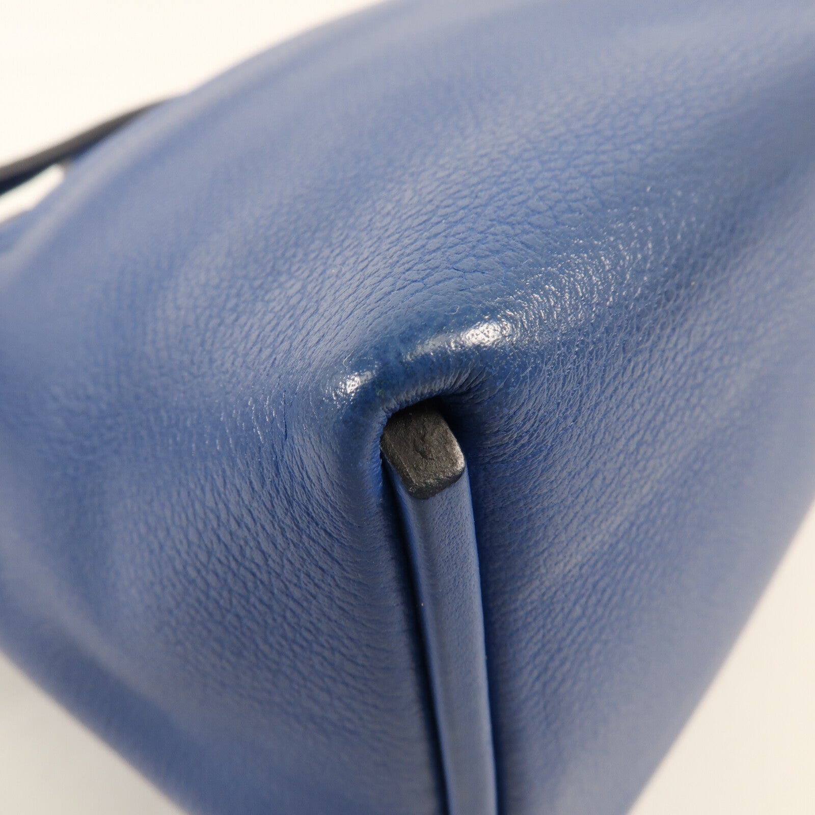 HERMES Evercolor皮革/Swift皮革24/24 Mini銀扣手挽肩背兩用袋 Bleu France