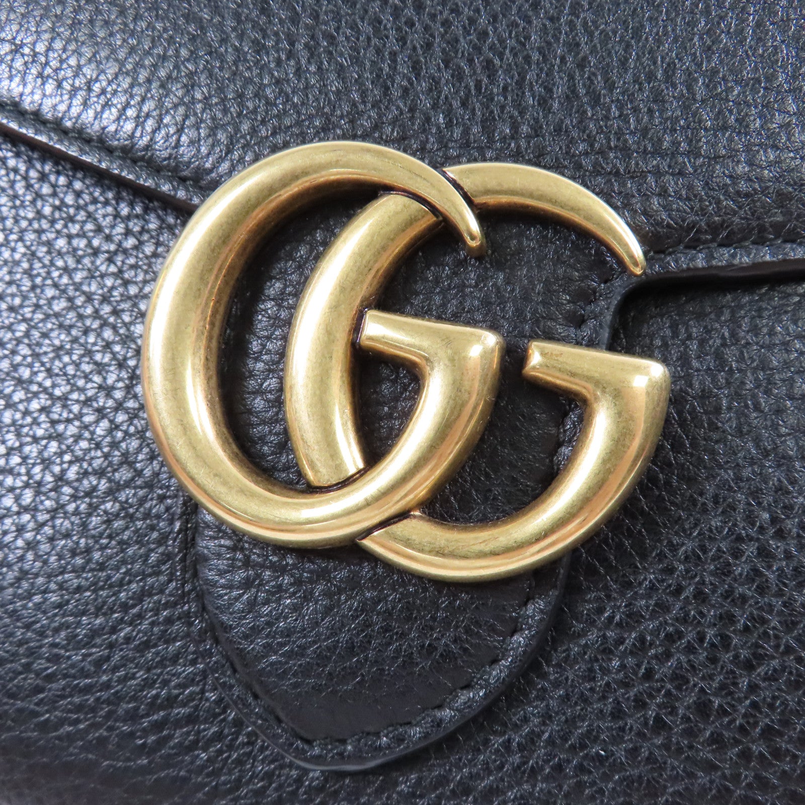 GUCCI GHW Chain Shoulder Bag Calfskin Leather 401232 Black