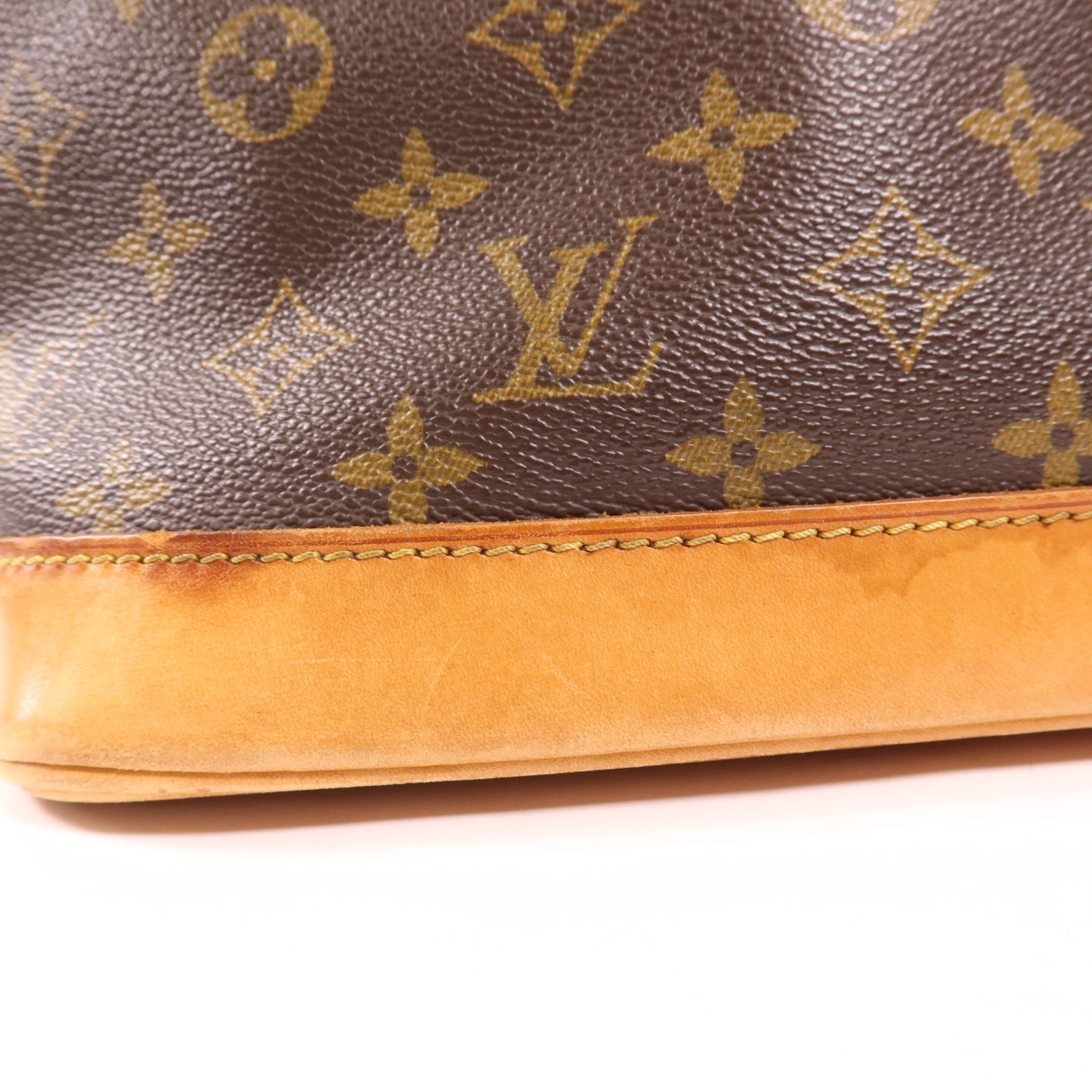 LOUIS VUITTON Monogram Alma PM金扣手挽袋棕色