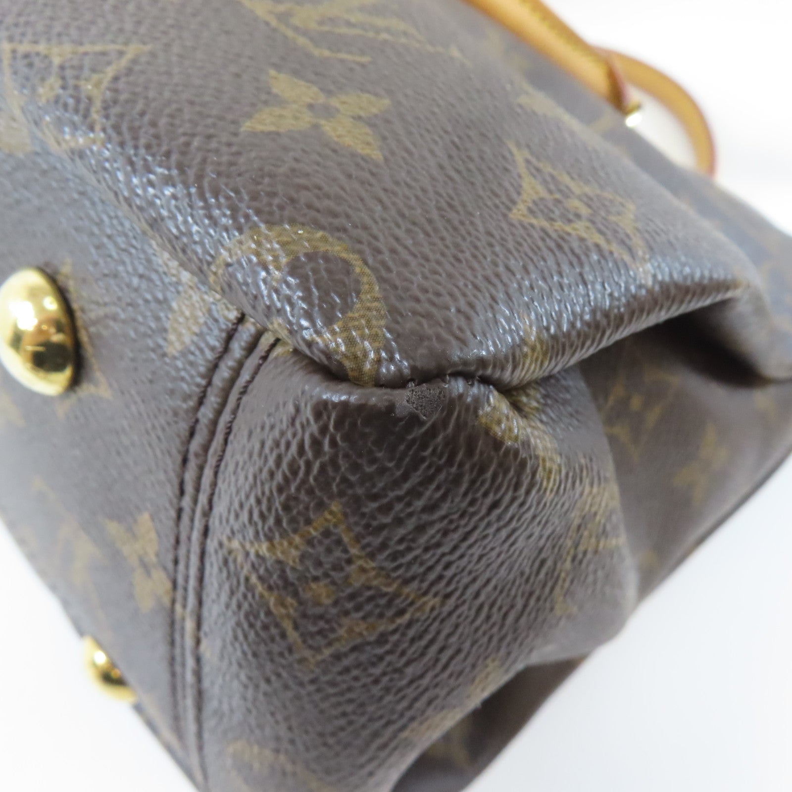LOUIS VUITTON Monogram Pallas MM金扣手挽肩背兩用袋啡色/紫色
