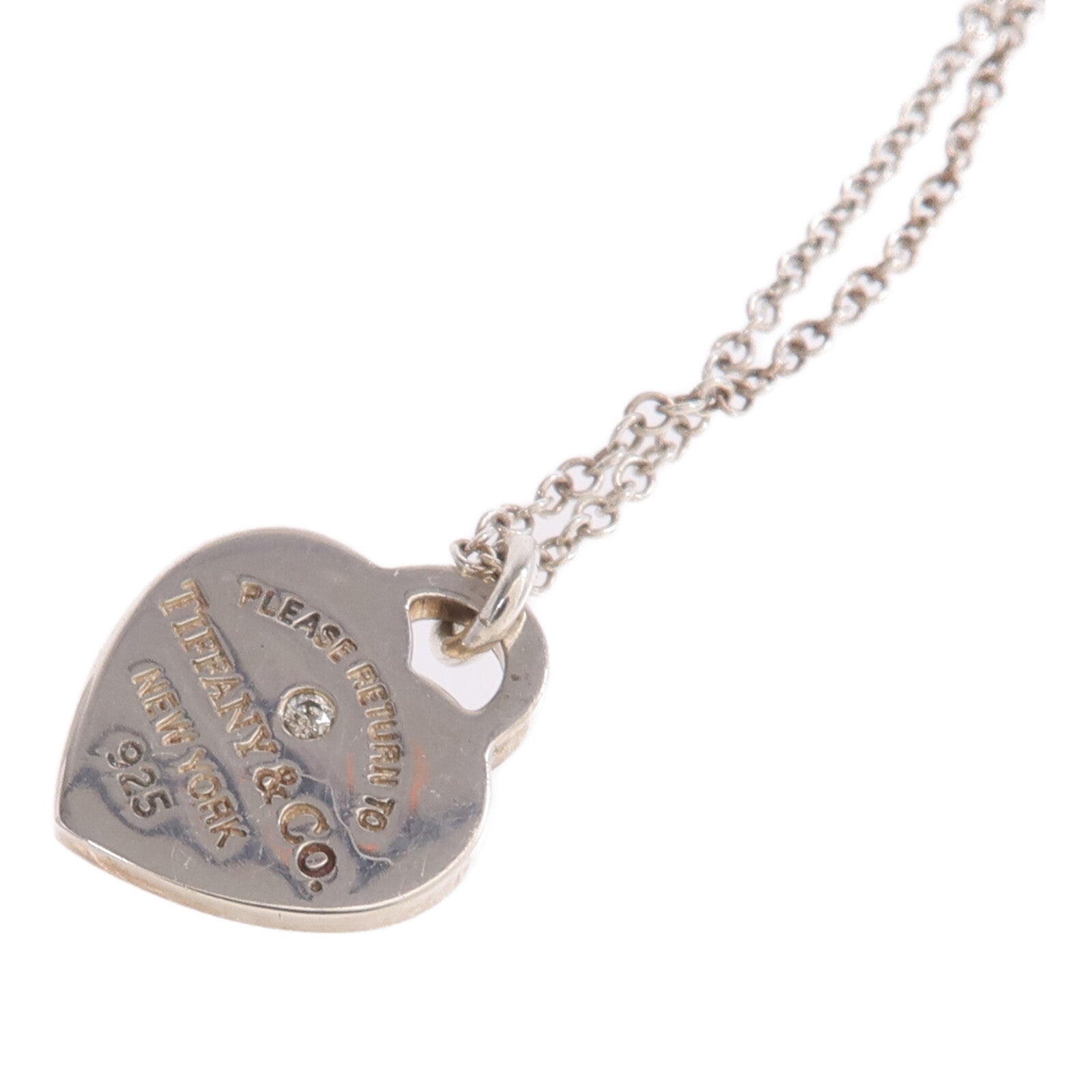 TIFFANY＆CO 925純銀Return To Tiffany Diamond Necklace鑽石項鍊