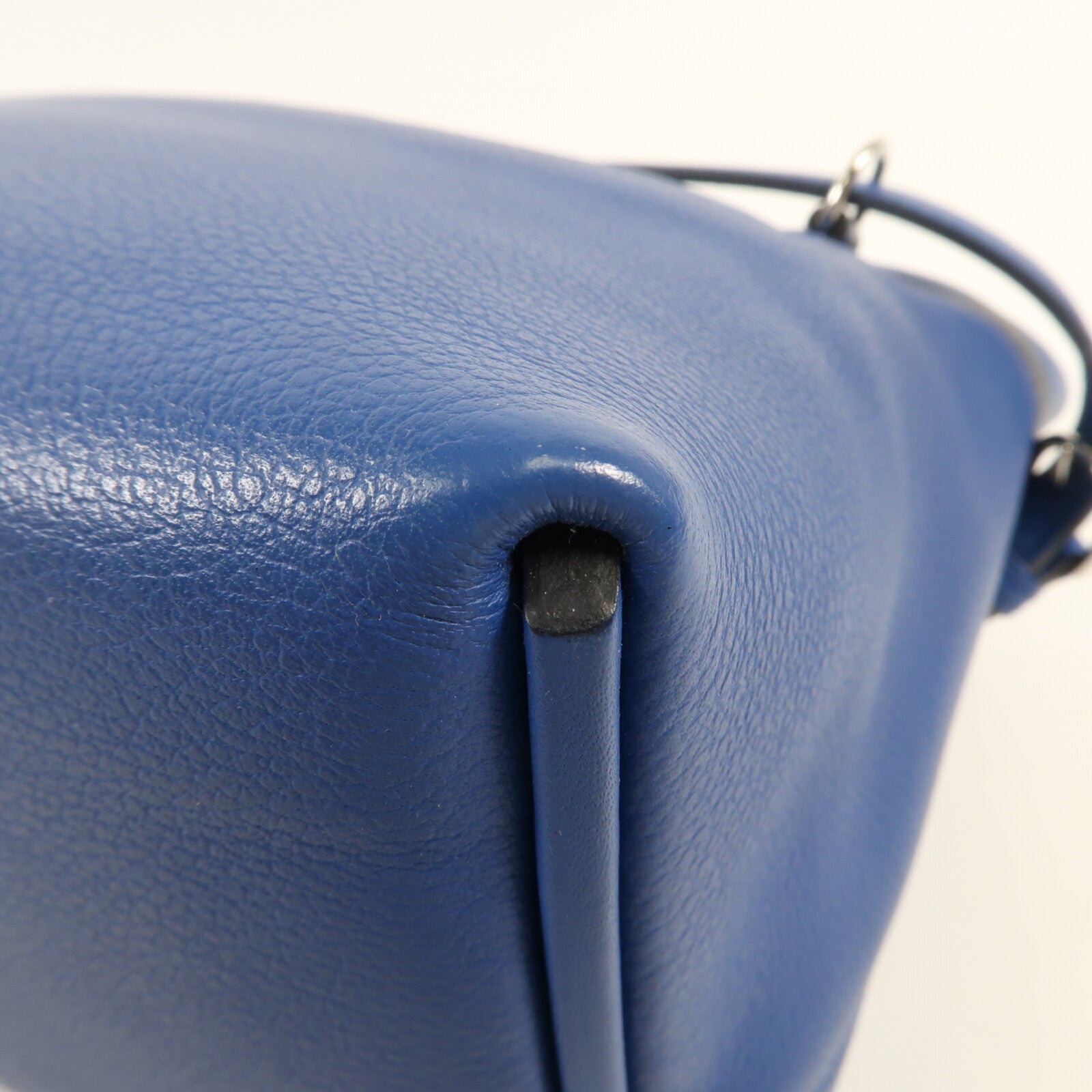 HERMES Evercolor皮革/Swift皮革24/24 Mini銀扣手挽肩背兩用袋 Bleu France