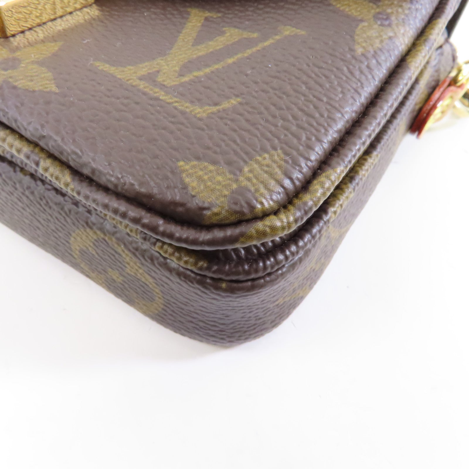 LOUIS VUITTON Monogram Micro Metis金扣手挽肩背兩用袋棕色