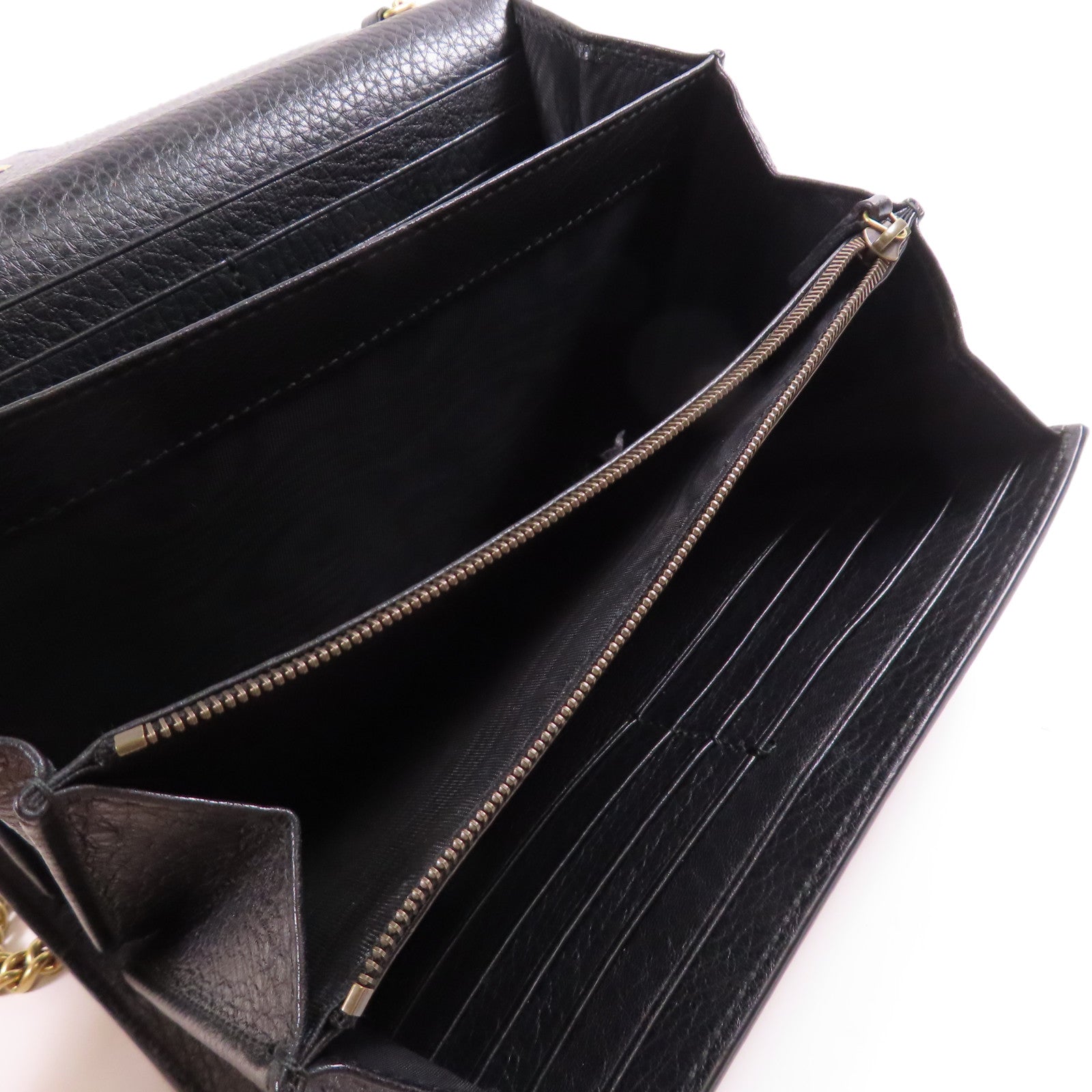 GUCCI GHW Chain Shoulder Bag Calfskin Leather 401232 Black