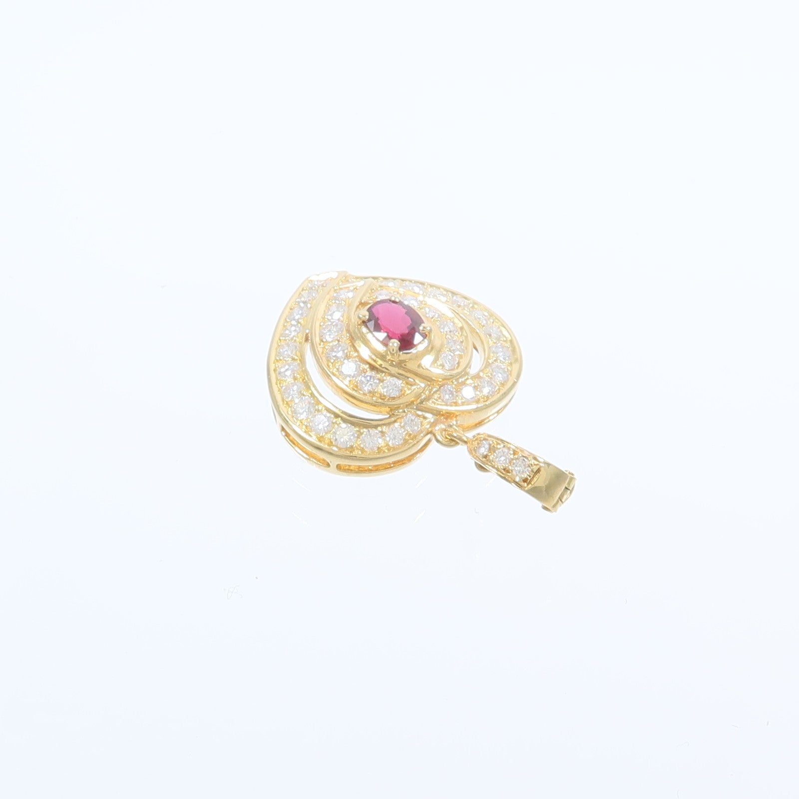 JEWELRY 18K黃金Ruby Diamond Pendant紅寶石/鑽石吊墜