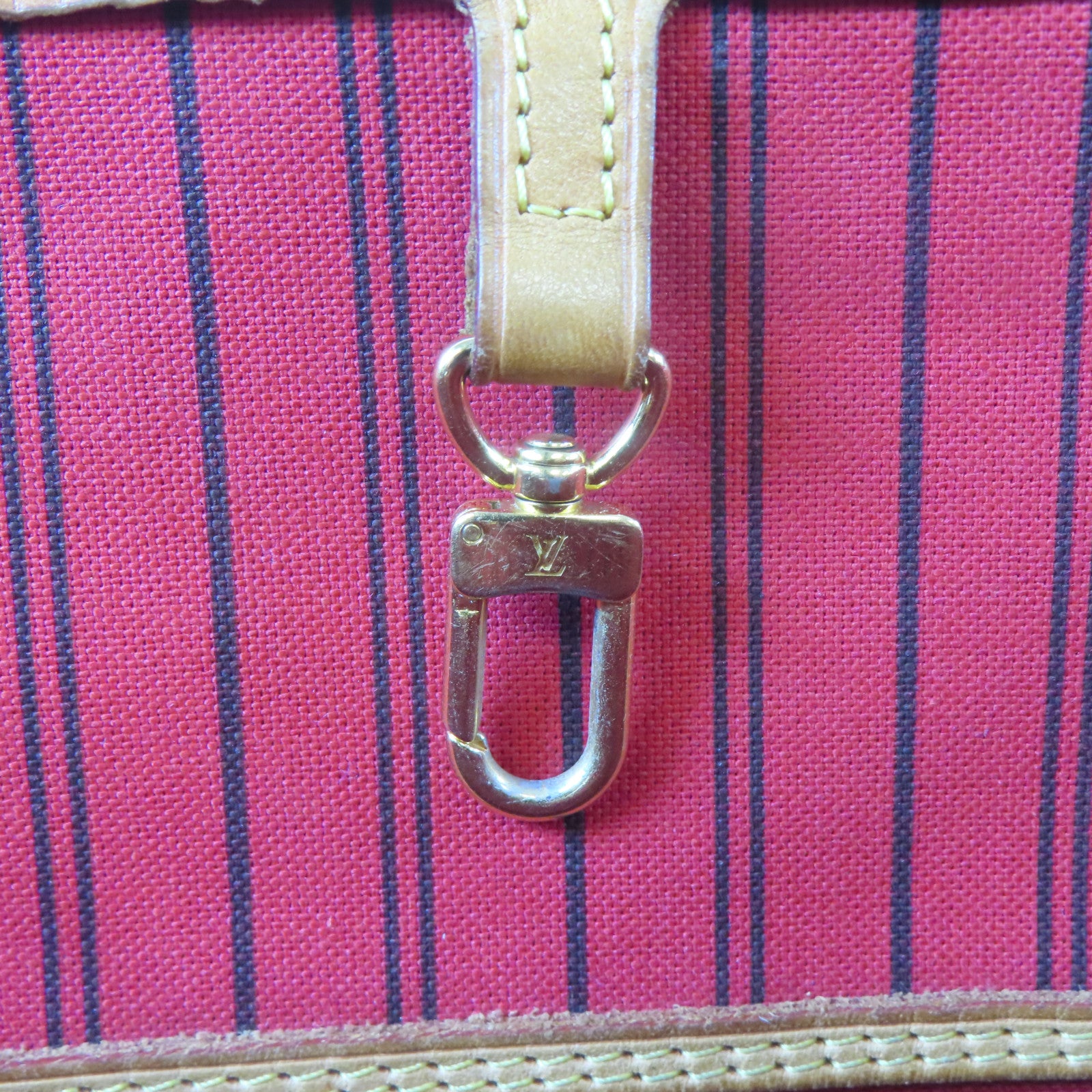 LOUIS VUITTON Monogram Neverfull MM金扣手挽袋啡色