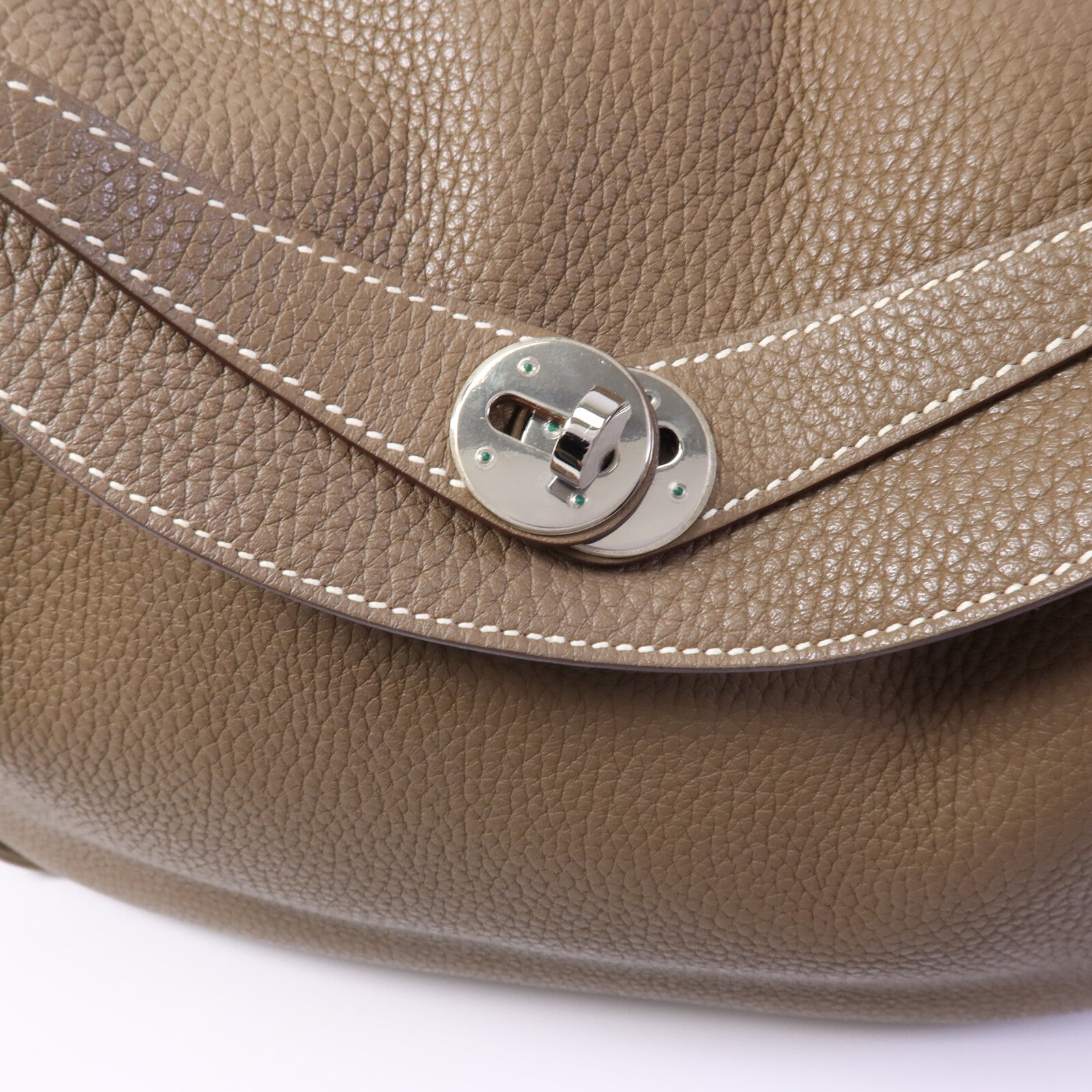 HERMES Clemence皮革Lindy 30手挽肩背兩用袋Etoupe