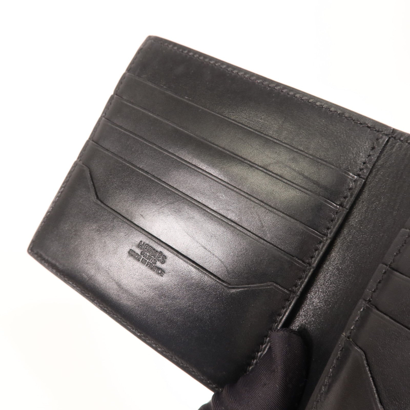 HERMES 牛皮皮革Wallet錢包89 Noir