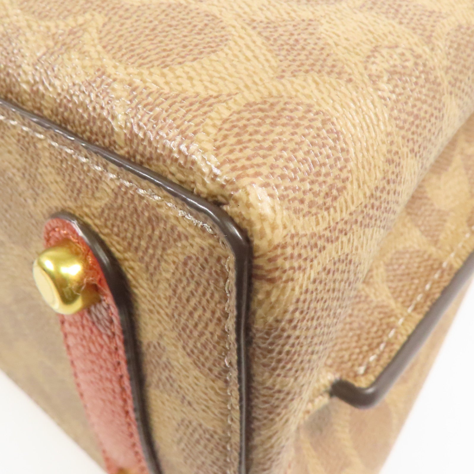 COACH 塗層帆布Shoulder Bag金扣手挽肩背兩用袋