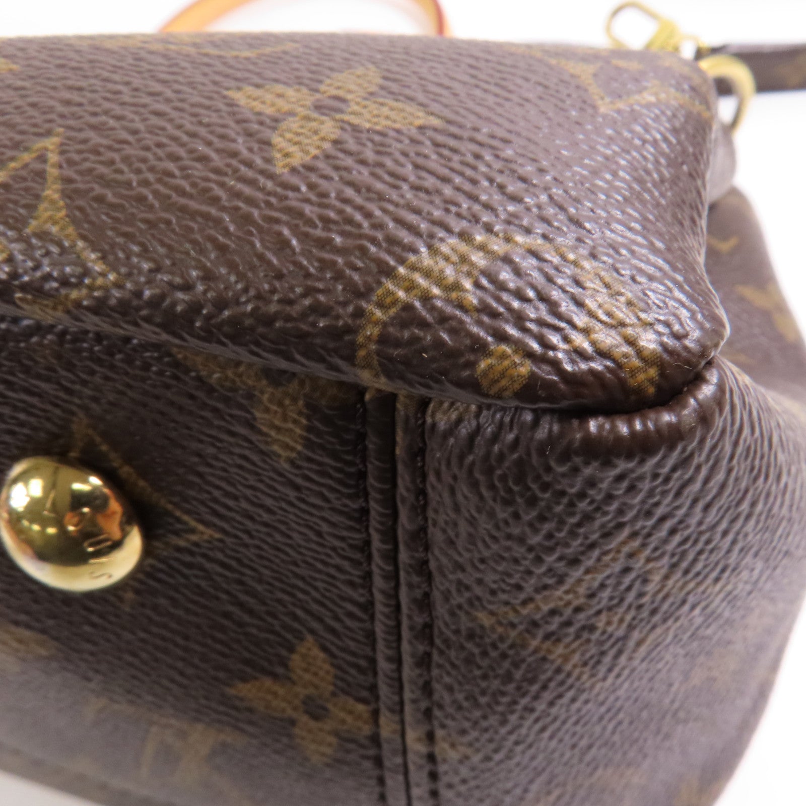 LOUIS VUITTON LV GHW Pallas MM 2 Way Shoulder Bag M40929 Monogram Brown/Yellow