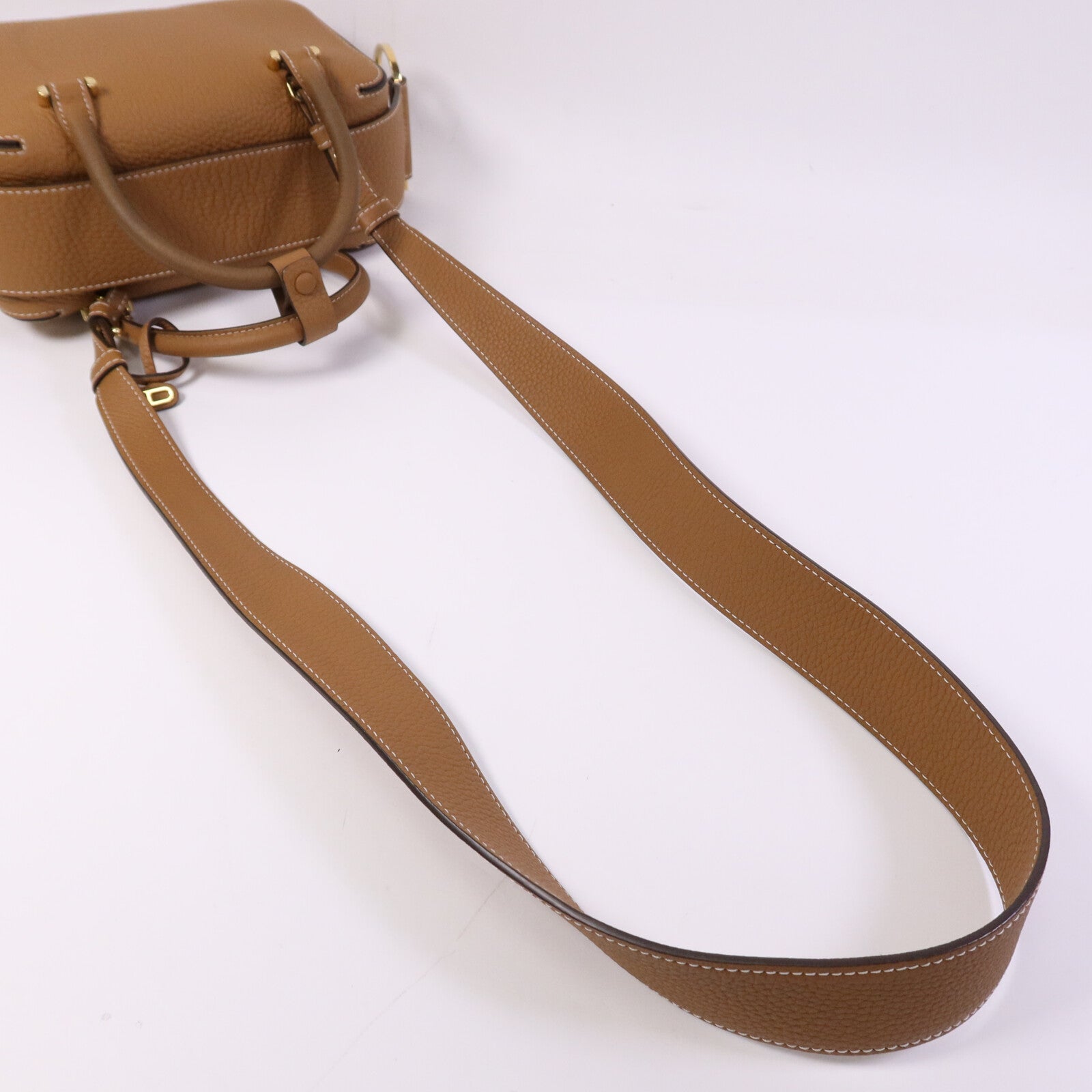 Delvaux 牛皮皮革Delvaux Cool Box Mini金扣手挽肩背兩用袋