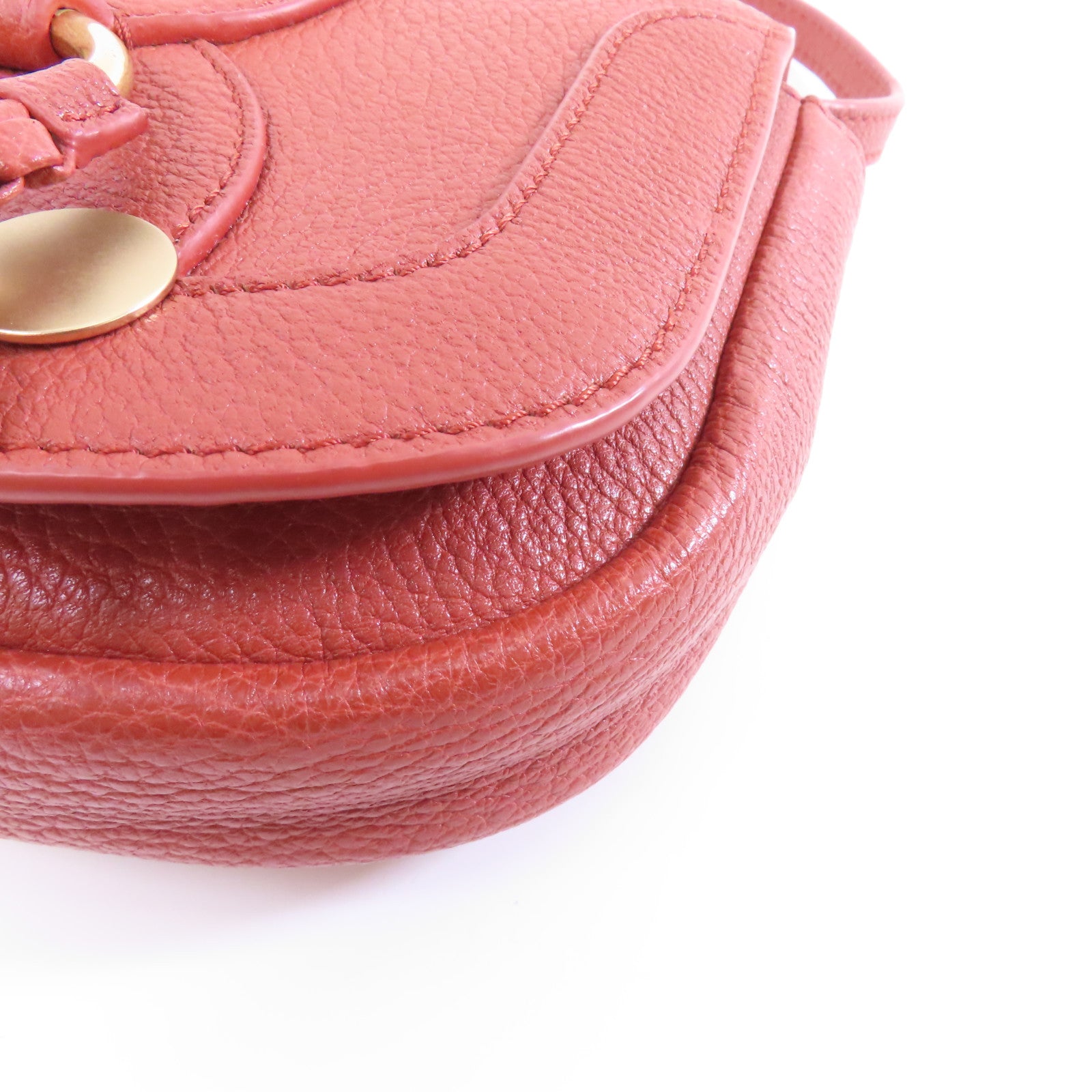 SEE BY CHLOE 牛皮皮革Shoulder Bag金扣肩背袋紅色