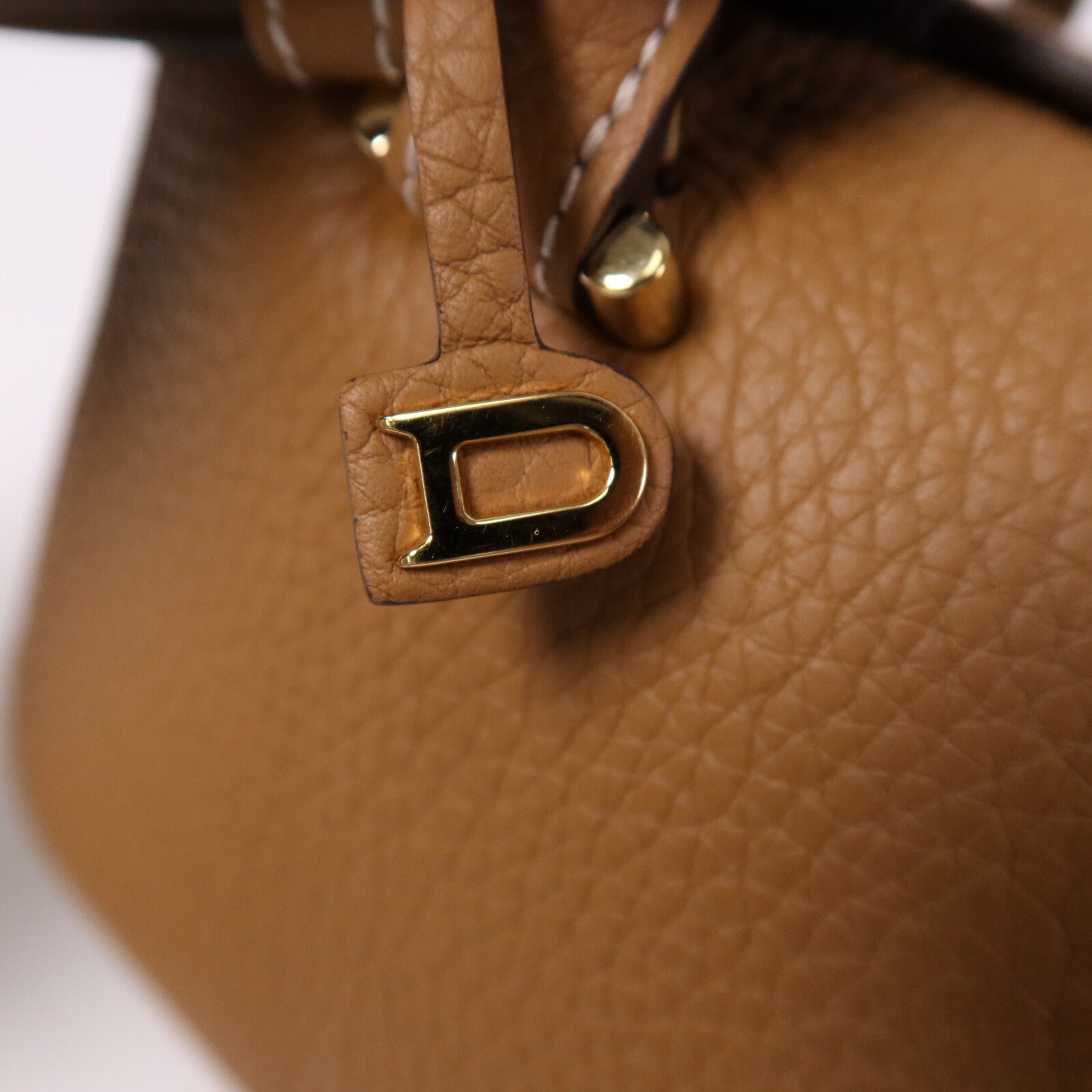 Delvaux 牛皮皮革Delvaux Cool Box Mini金扣手挽肩背兩用袋