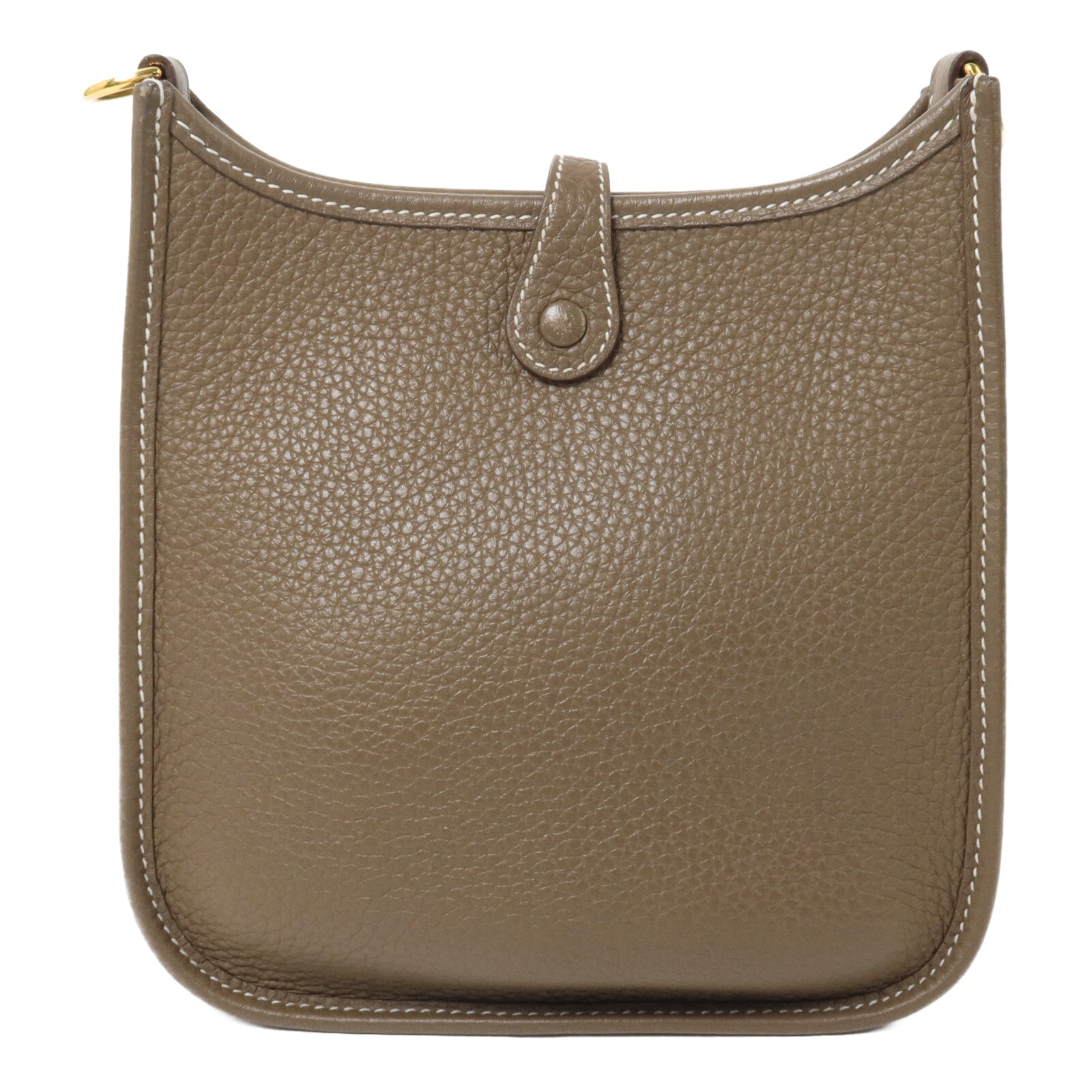 HERMES Clemence皮革Evelyne TPM肩背袋Etoupe/Bleu Indigo