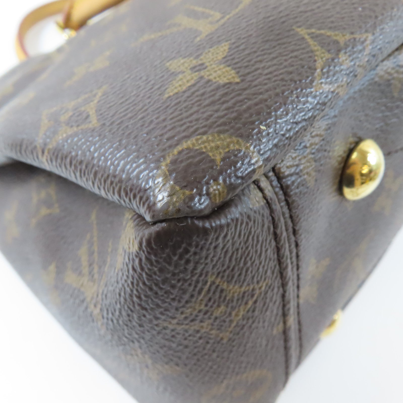 LOUIS VUITTON Monogram Pallas MM金扣手挽肩背兩用袋啡色/紫色