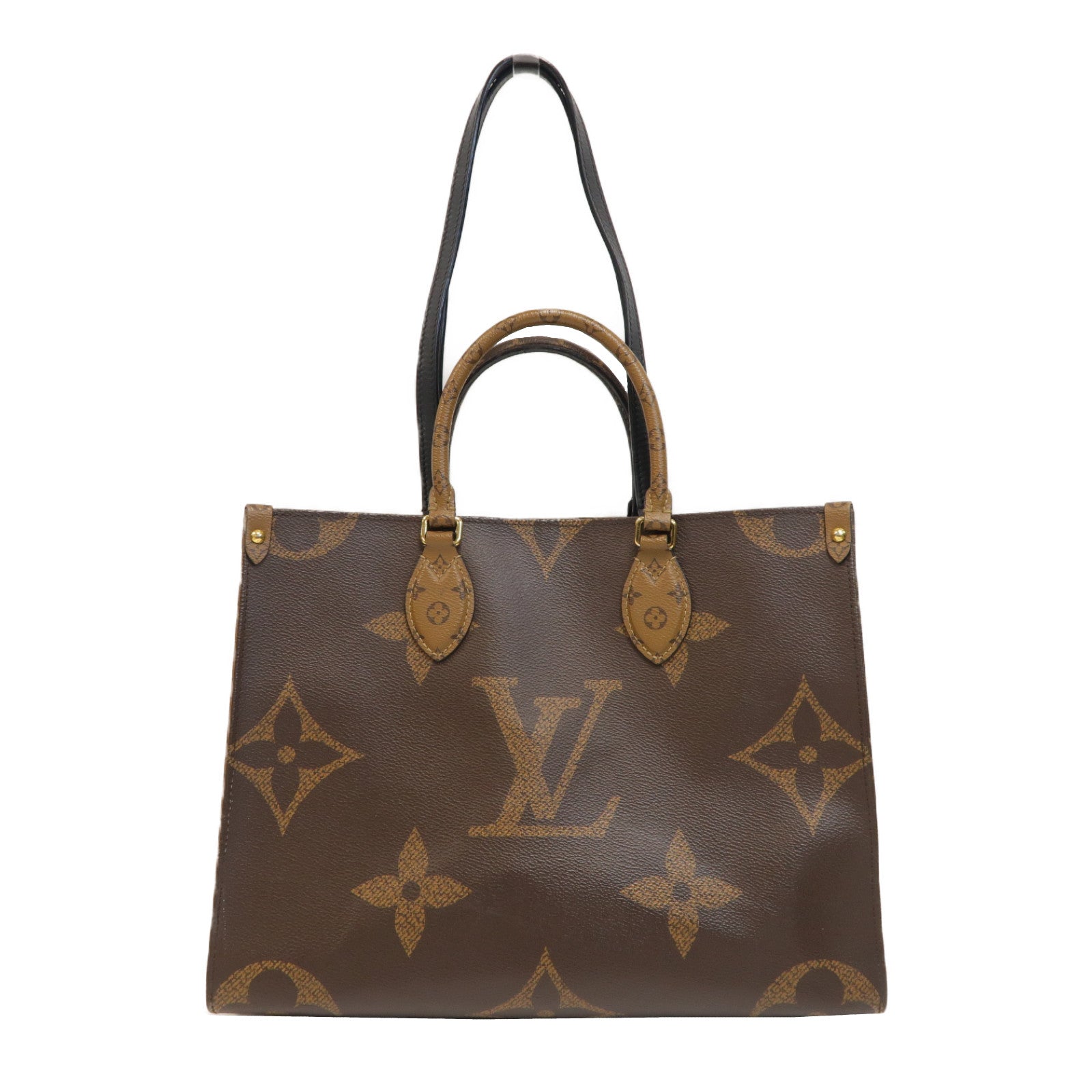 LOUIS VUITTON Monogram Giant Reverse OnTheGo MM金扣手挽肩背兩用袋啡色