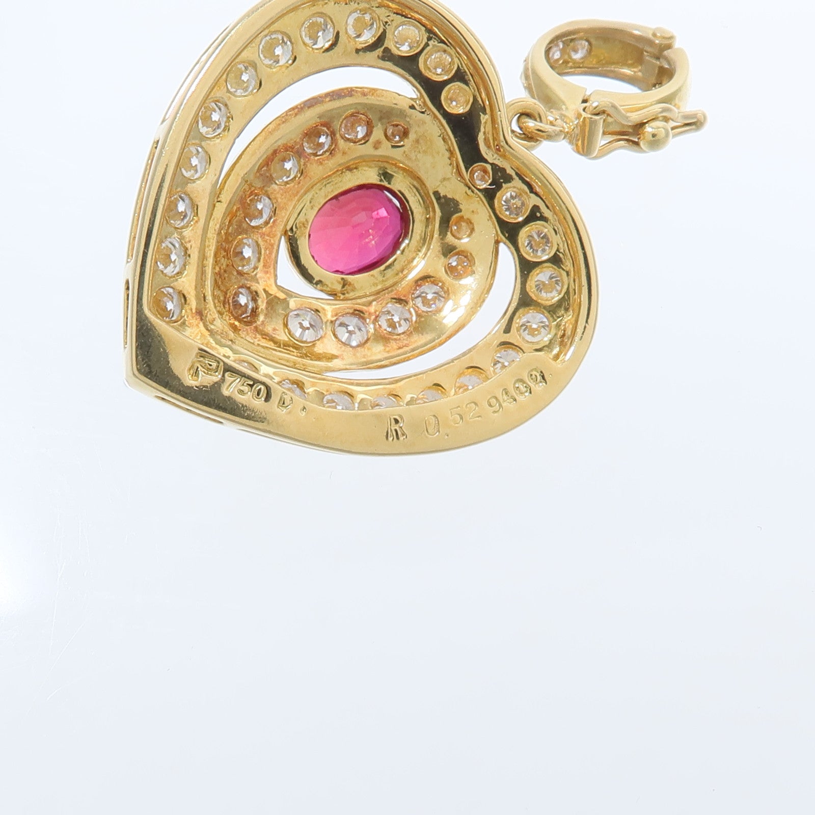 JEWELRY 18K黃金Ruby Diamond Pendant紅寶石/鑽石吊墜