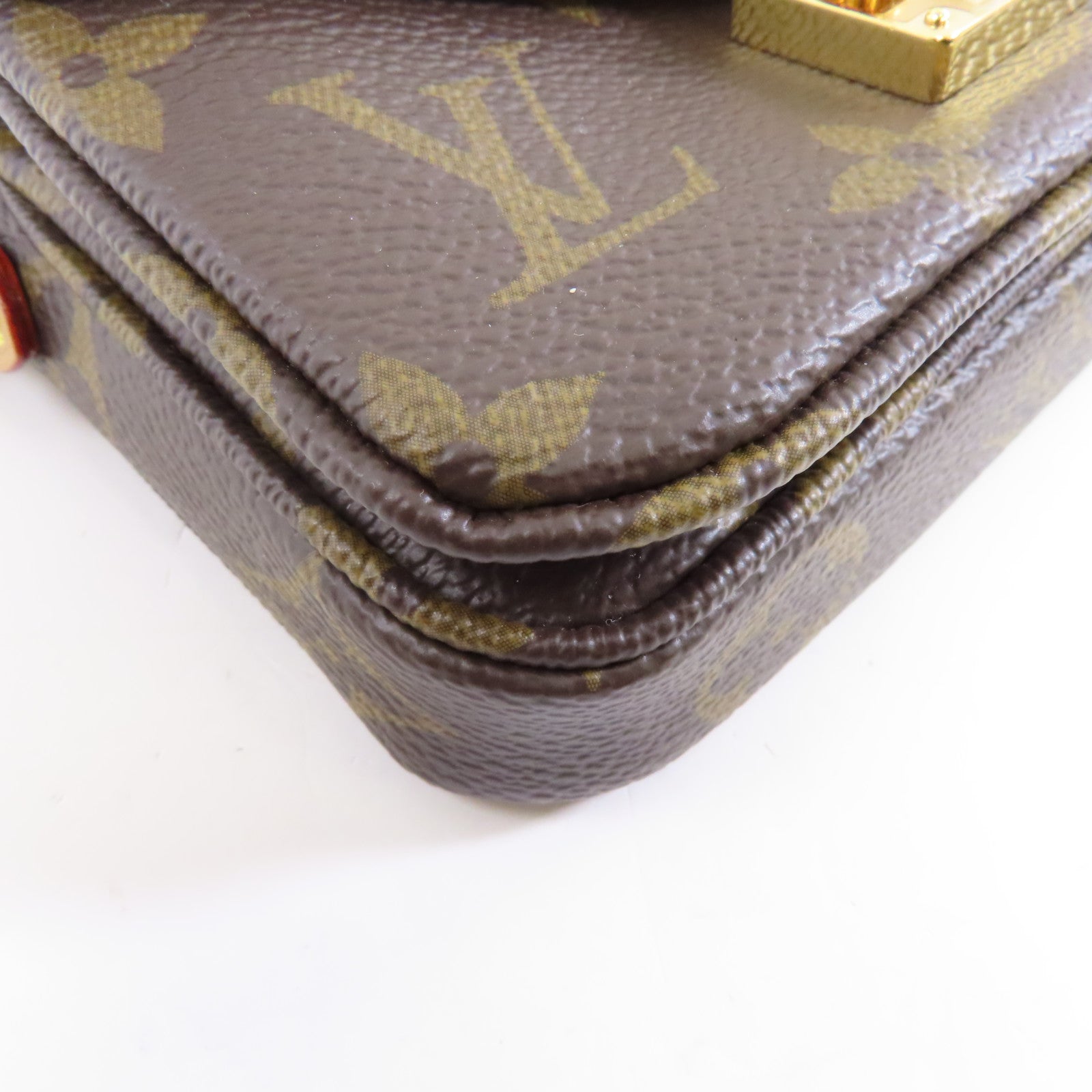 LOUIS VUITTON Monogram Micro Metis金扣手挽肩背兩用袋棕色