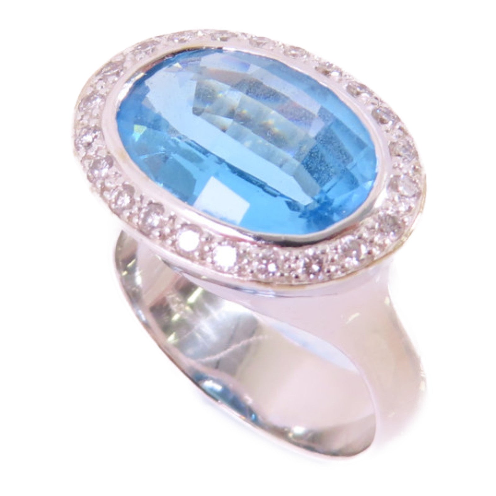 JEWELRY 18K白金/拓帕石Topaz Ring戒指US#5.25