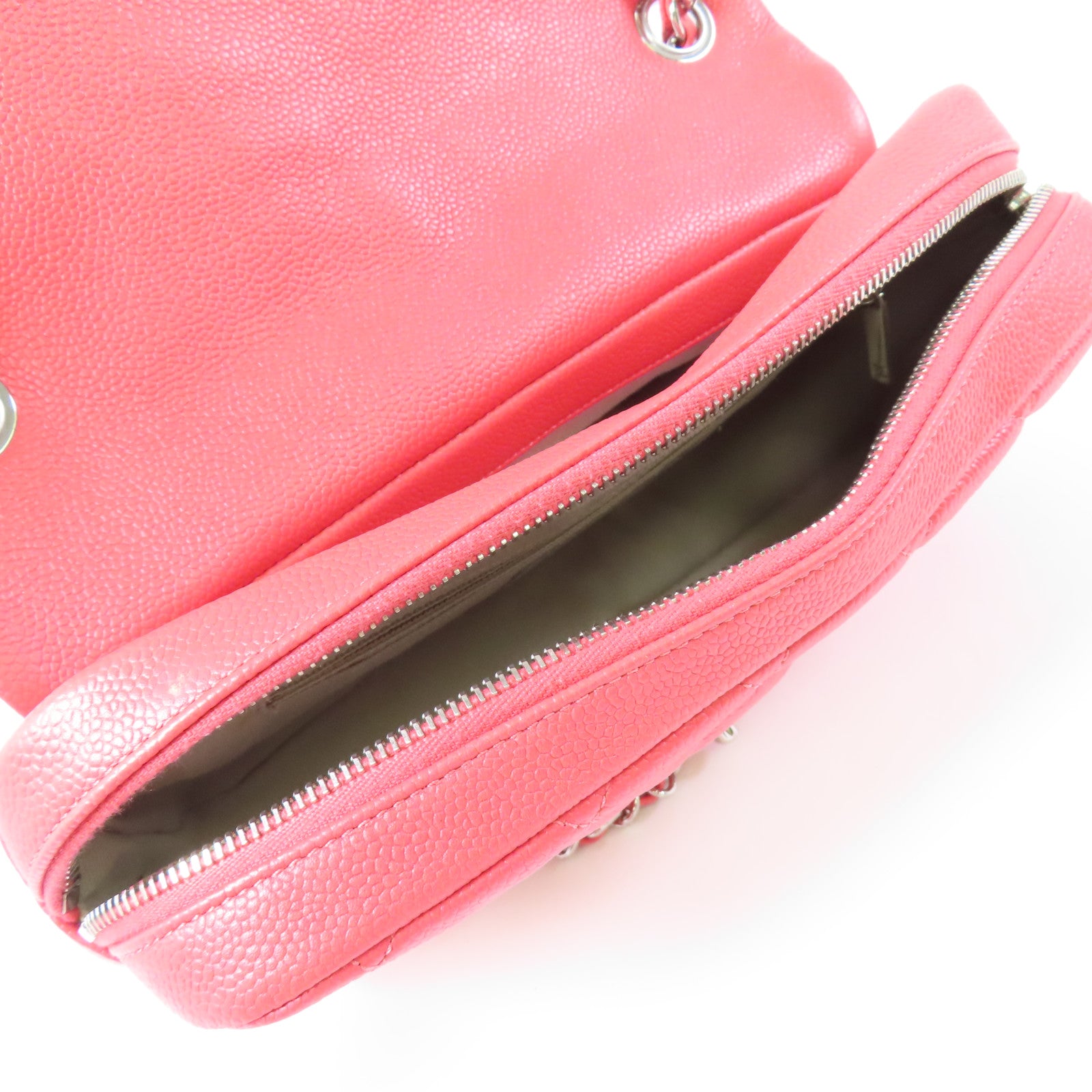 CHANEL CC SHW Chain Shoulder Bag Calfskin Leather Pink