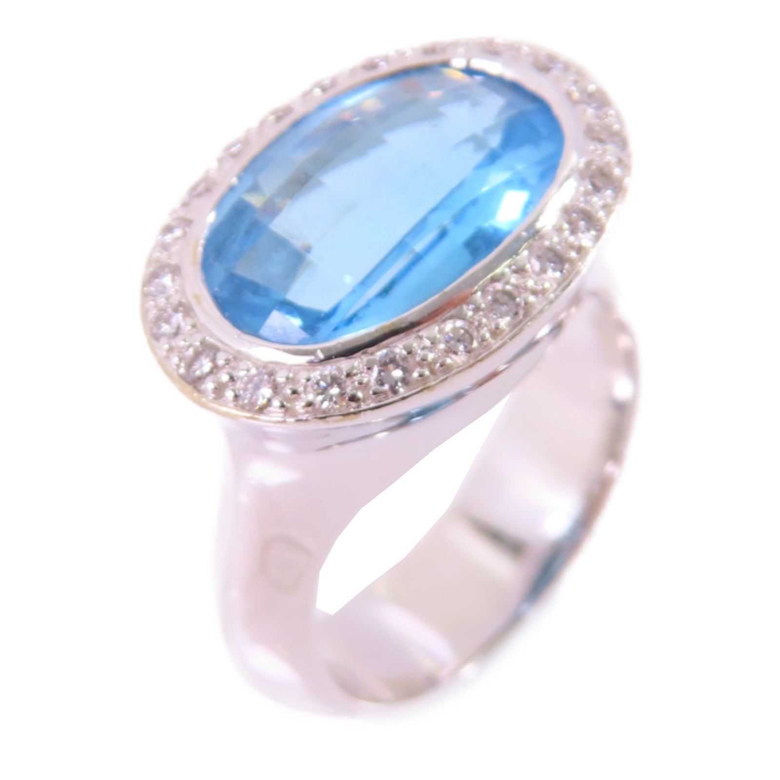 JEWELRY 18K白金/拓帕石Topaz Ring戒指US#5.25