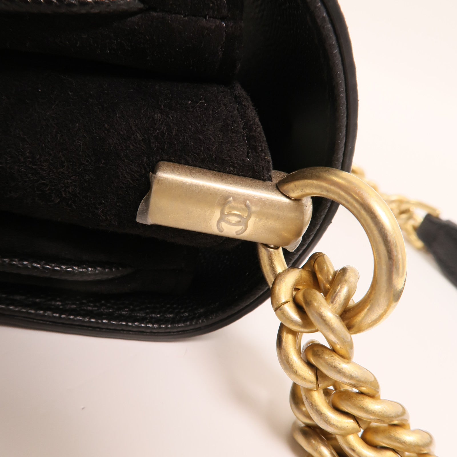 CHANEL 牛皮皮革/麂皮皮革Lady Coco Flap Quilted Bag金扣鏈帶肩背袋