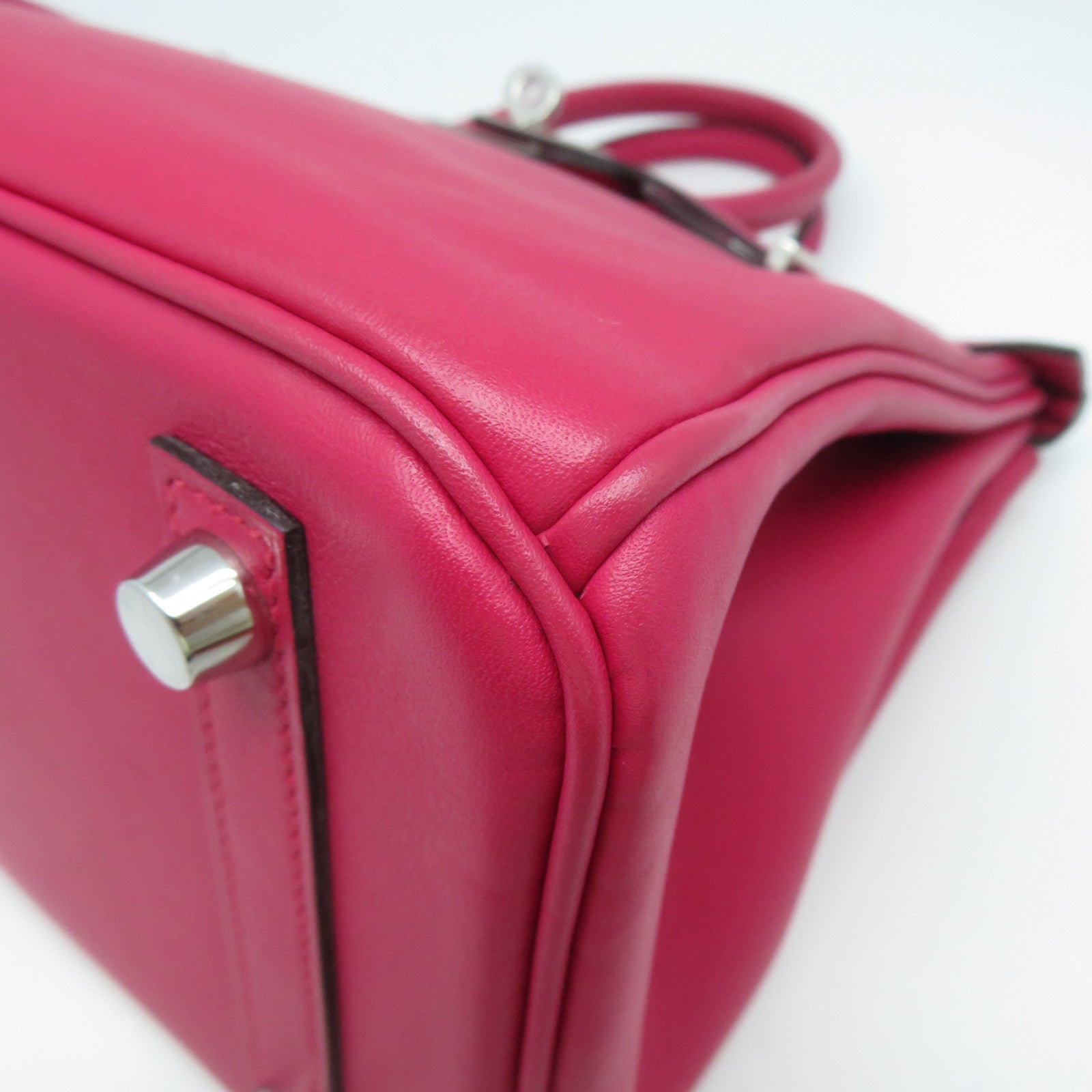 HERMES 【激減優惠】Swift皮革Birkin 25銀扣手挽袋Framboise覆盆子粉色