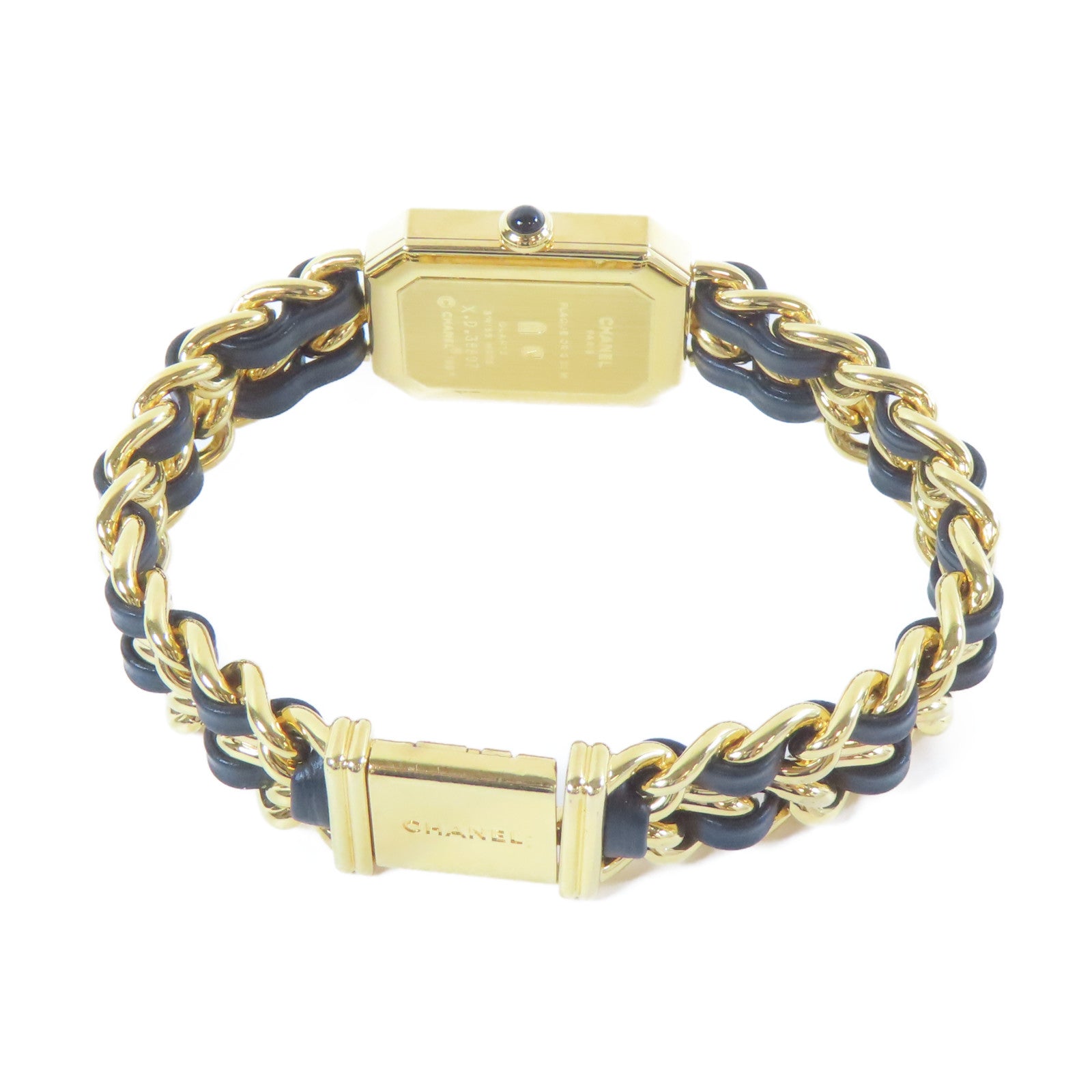 CHANEL Premiere L鍍金手錶石英機芯黑色#16.25cm