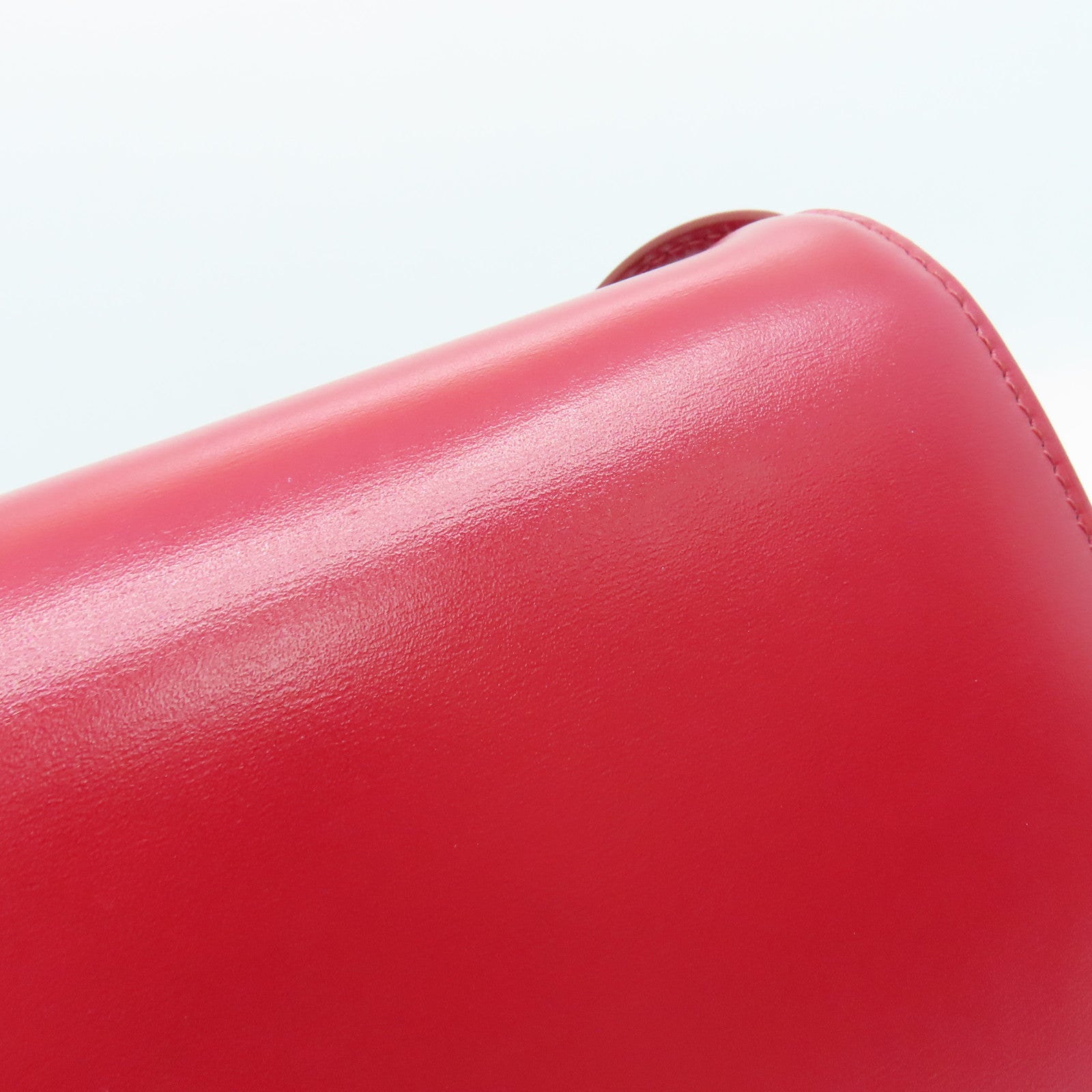 CELINE 牛皮皮革Classic Box银扣肩背袋红色