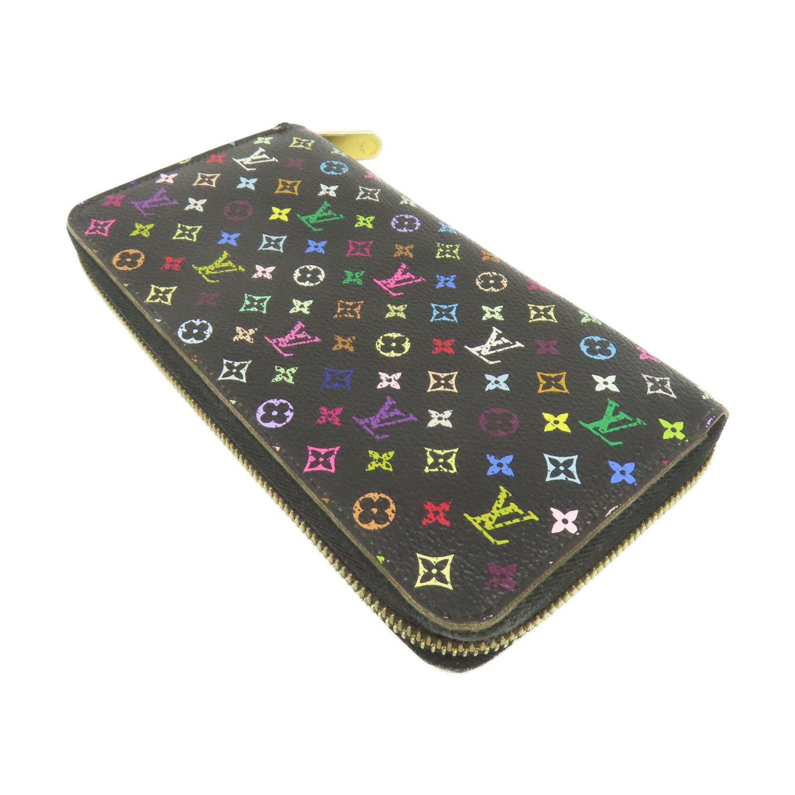LOUIS VUITTON 【激減優惠】Monogram Multicolore Zippy wallet金扣長錢包黑色