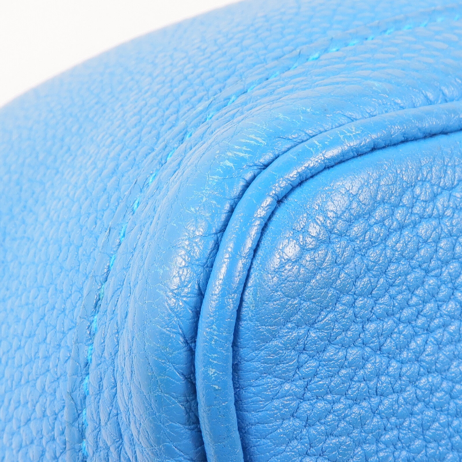 HERMES Clemence皮革Garden Party TPM銀扣手挽袋Turquoise