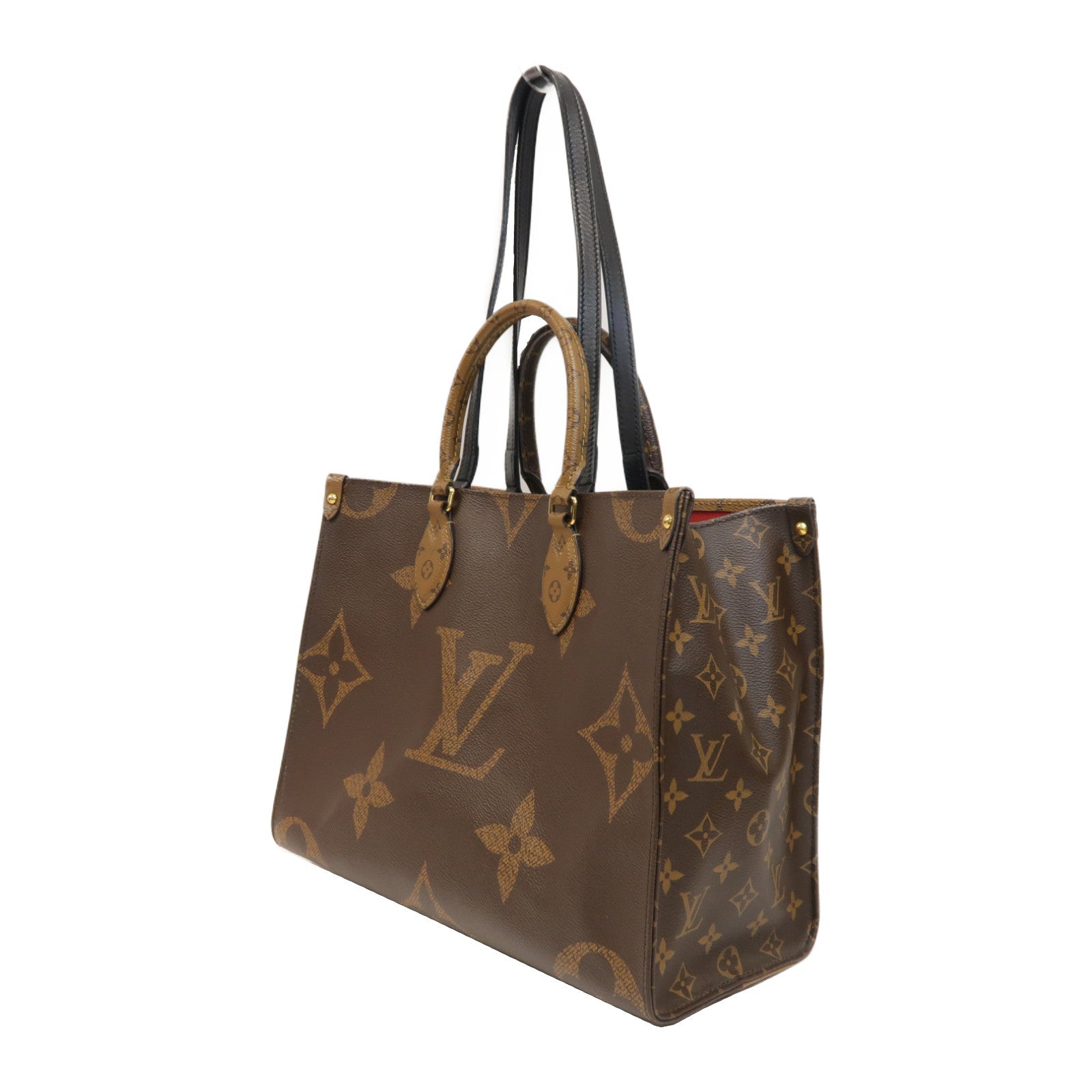 LOUIS VUITTON Monogram Giant Reverse OnTheGo MM金扣手挽肩背兩用袋啡色