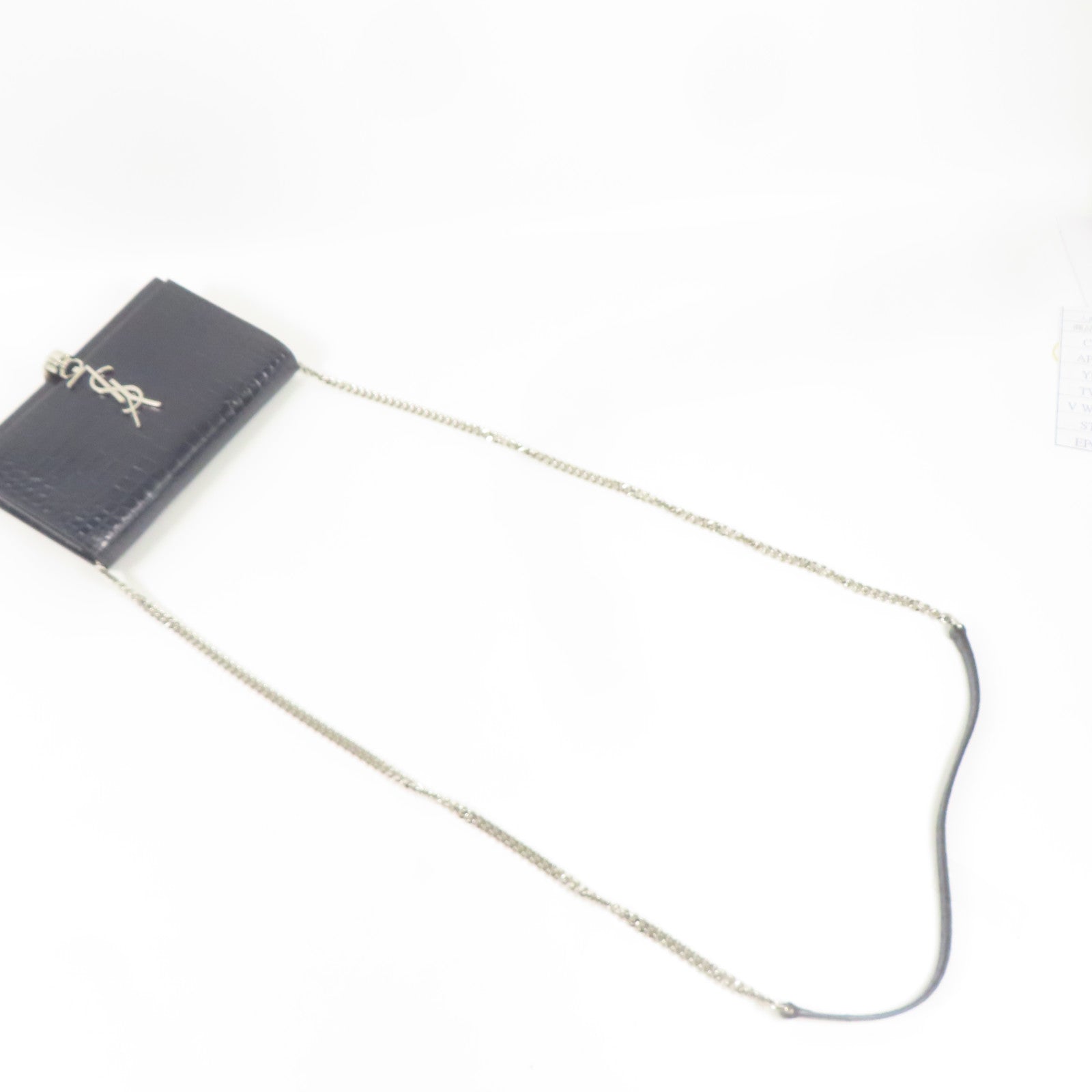 SAINT LAURENT 牛皮皮革Shoulder Bag銀扣鏈帶肩背袋